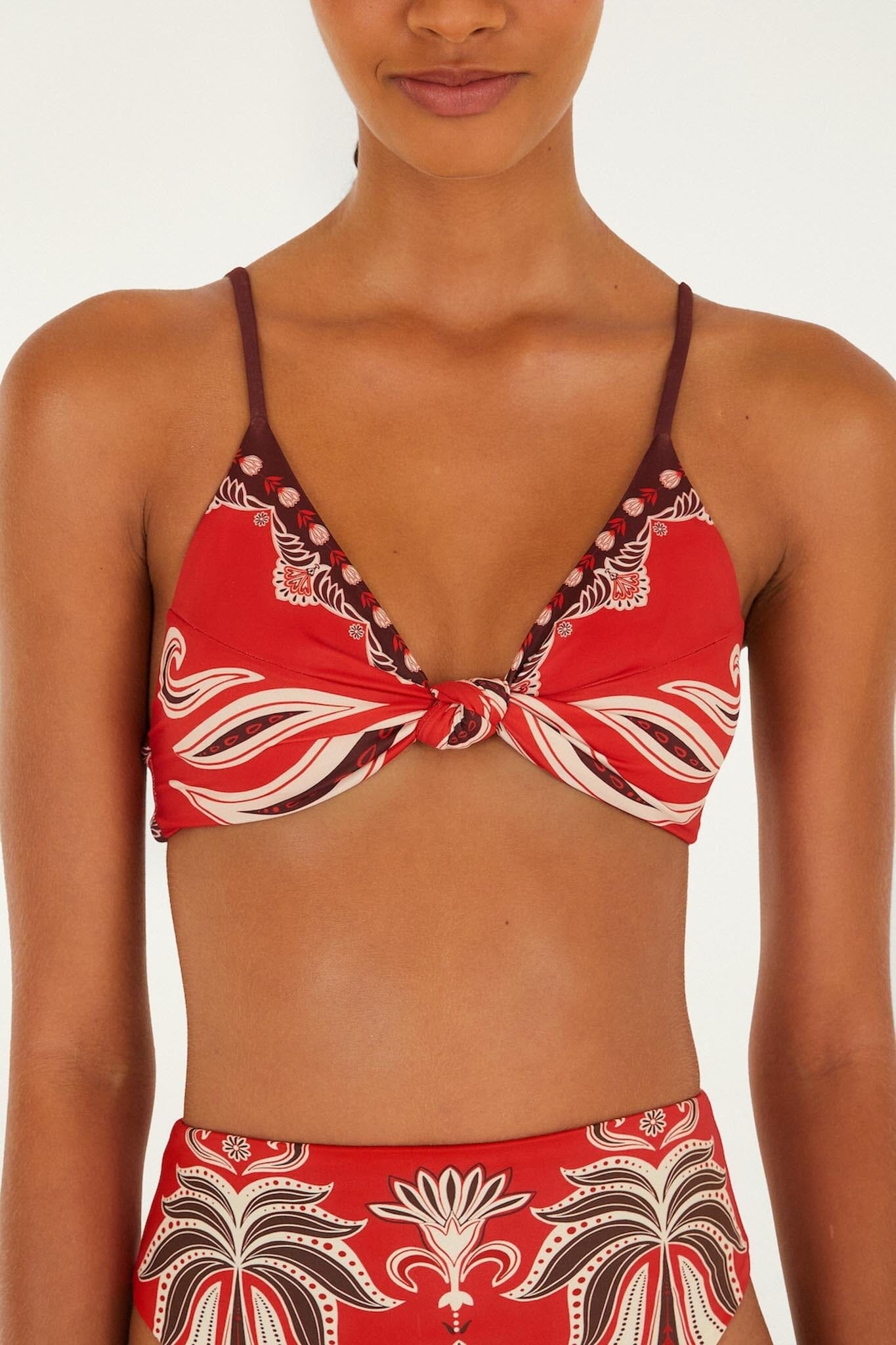 AINIKA GARDEN ROTES BANDEAU-BIKINITOP