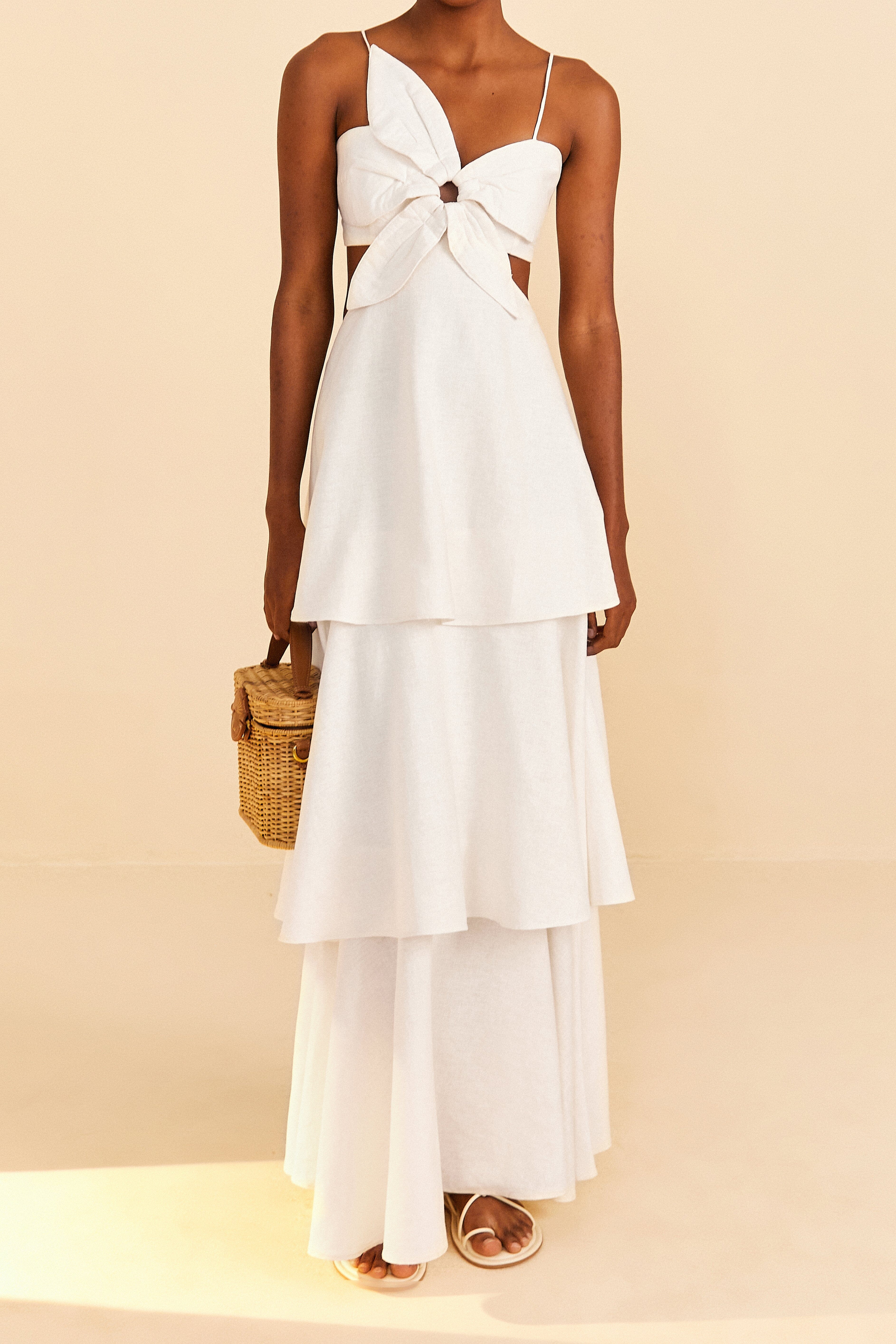Off-White Flower Maxi Dress – FARM Rio Off-White Flower Maxi Dress – FARM Rio