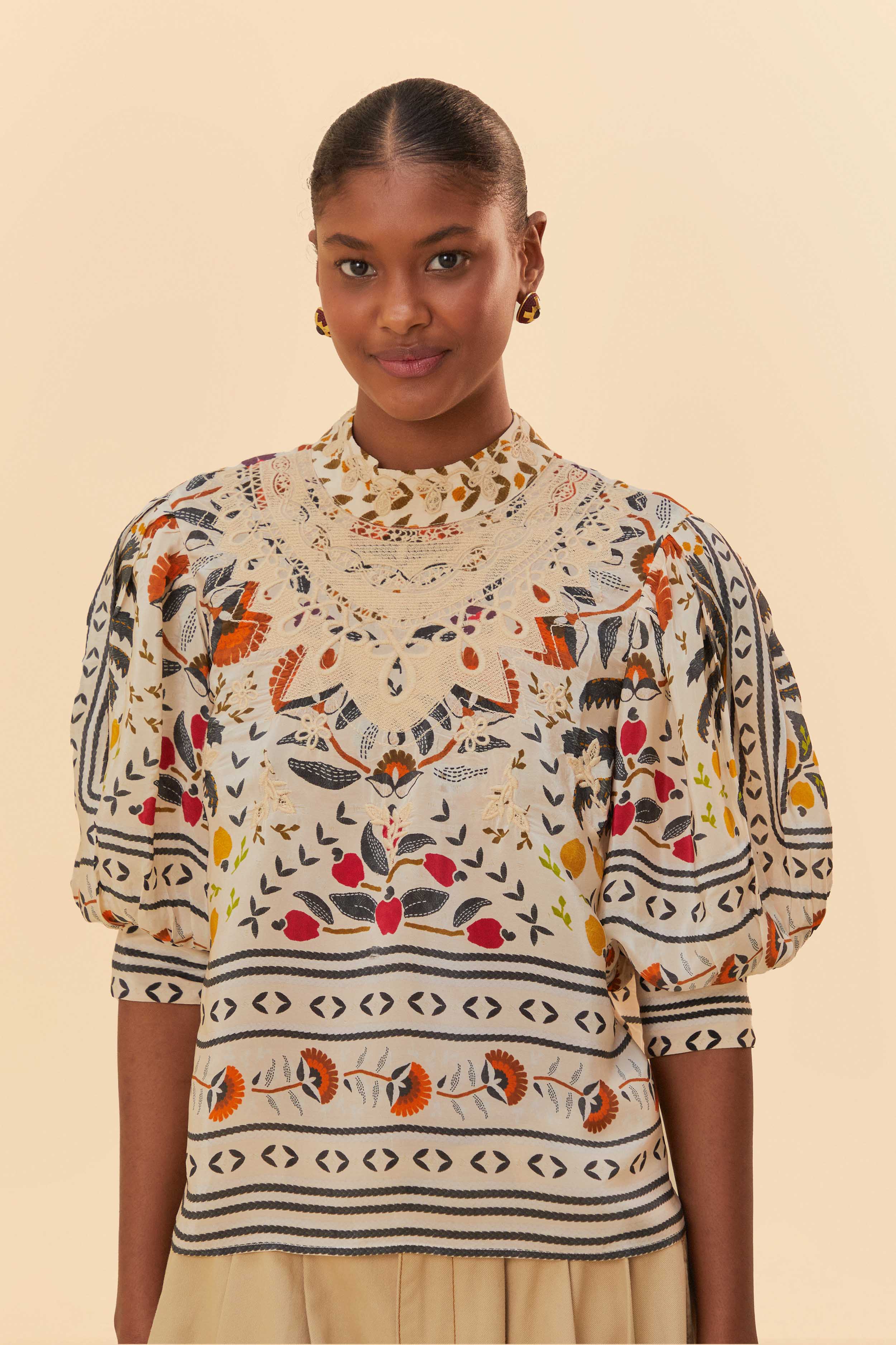 Sand Palms Paradise High Neck Blouse – FARM Rio