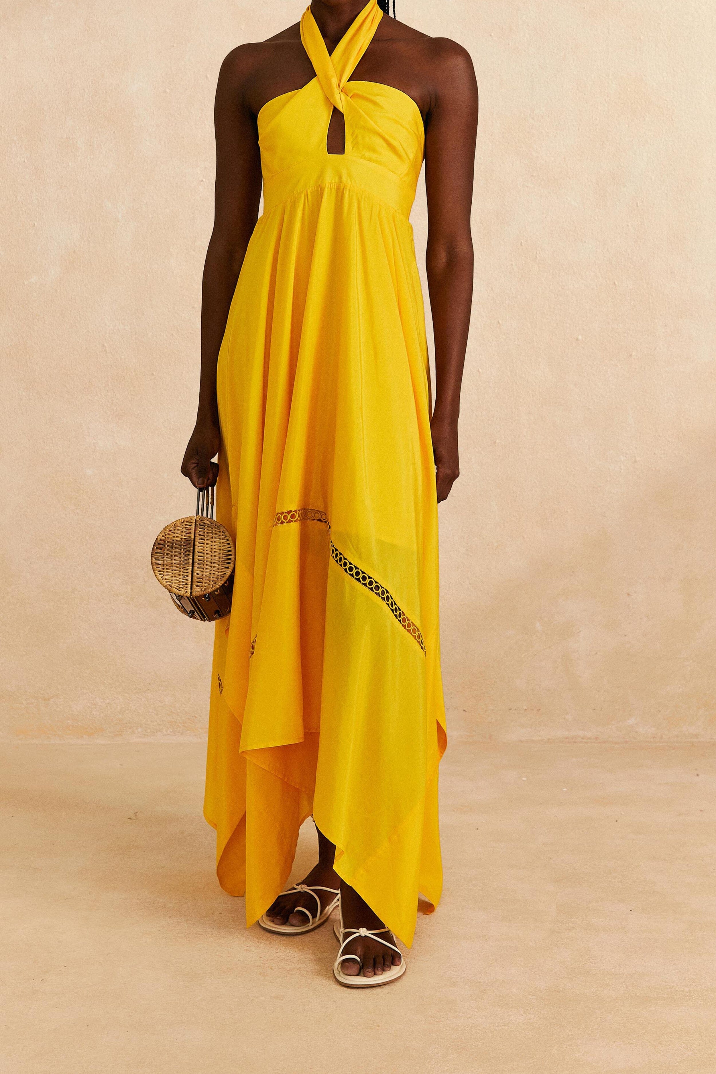 Yellow Sleeveless Maxi Dress FARM Rio Yellow Sleeveless Maxi Dress FARM Rio