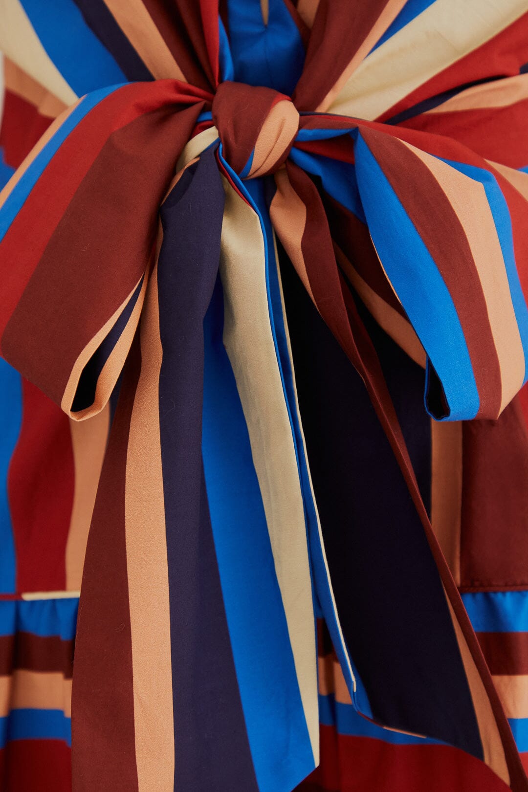 Multicolor Winter Stripes Short Sleeve Midi Dress