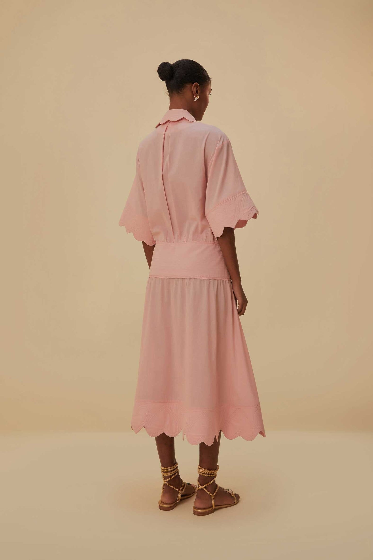 Light Pink Heart Detailed Midi Dress