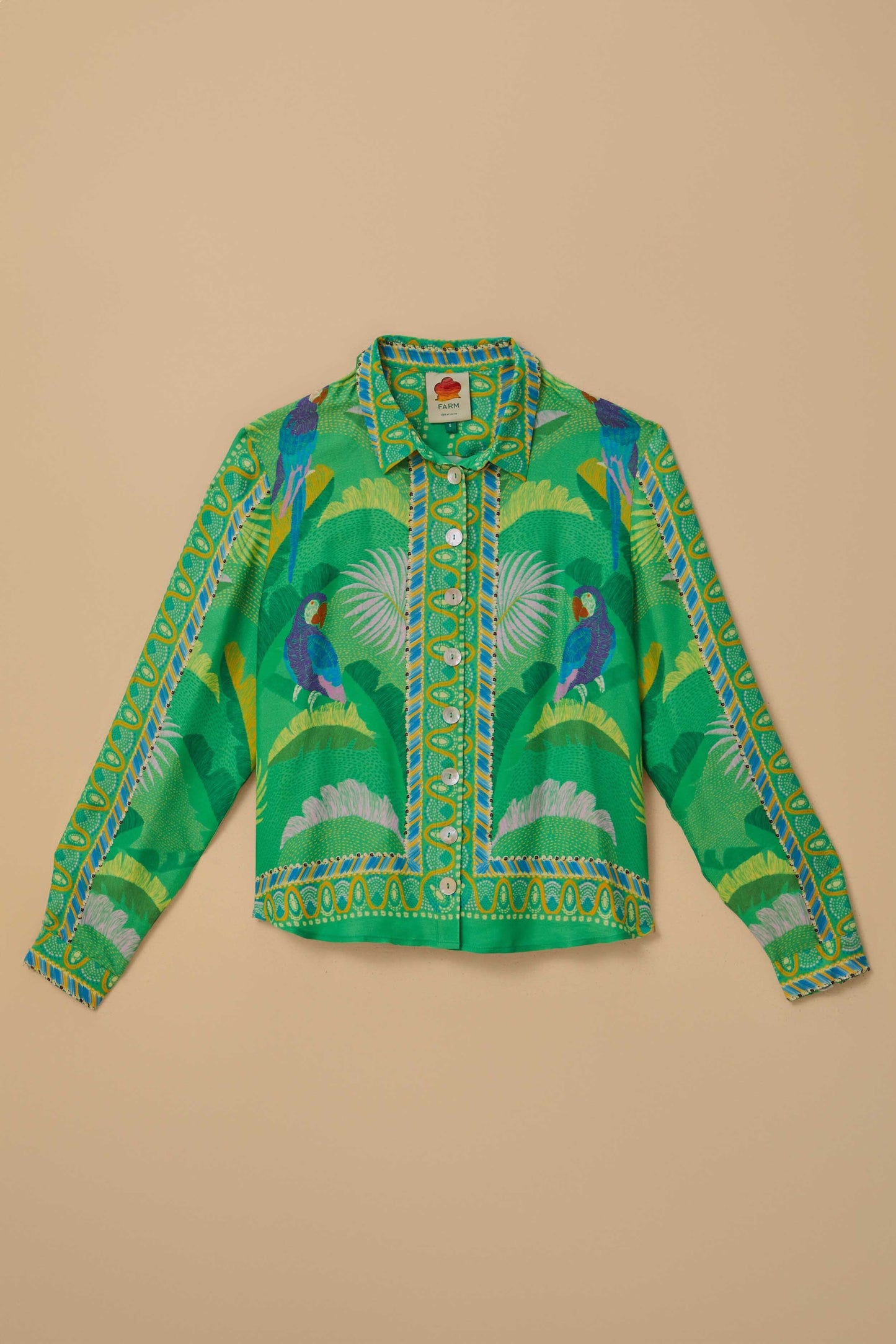 Chemise en viscose Lenzing™ Ecovero™ Écharpe Green Macaw