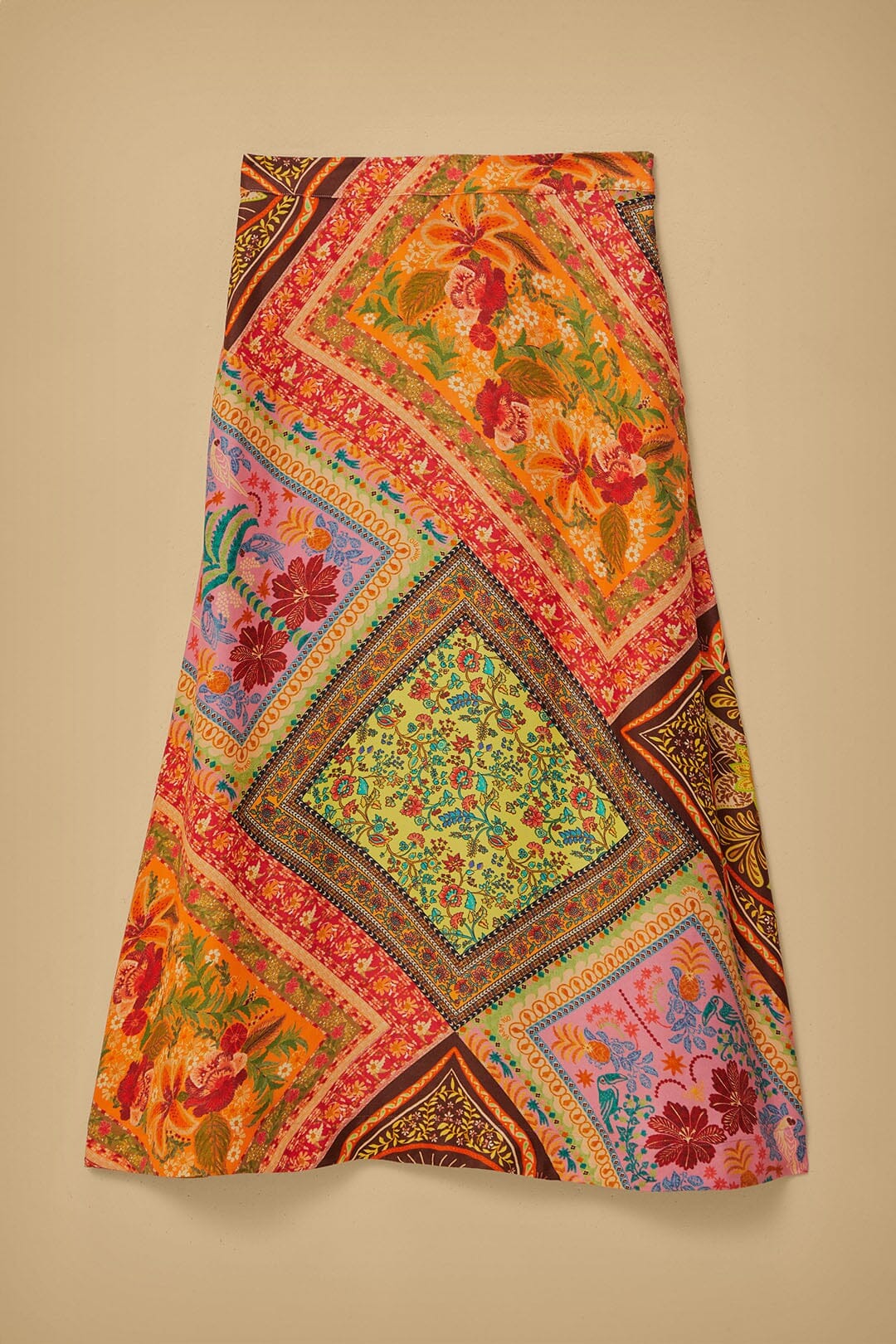 Mixed Scarves Lenzing™ Ecovero™ Viscose Midi Skirt