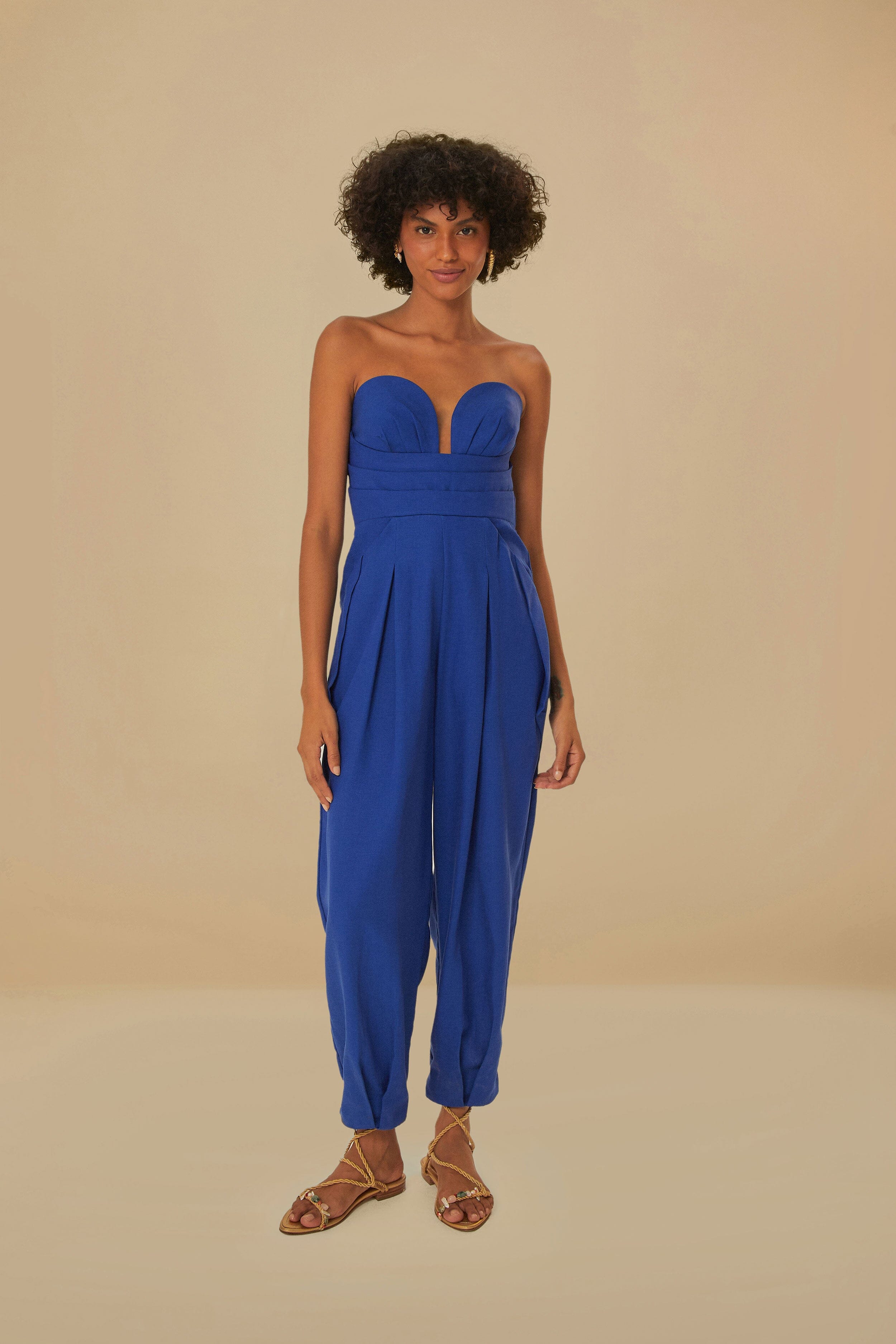 Navy Blue Sleeveless Jumpsuit FARM Rio Navy Blue Sleeveless Jumpsuit FARM Rio