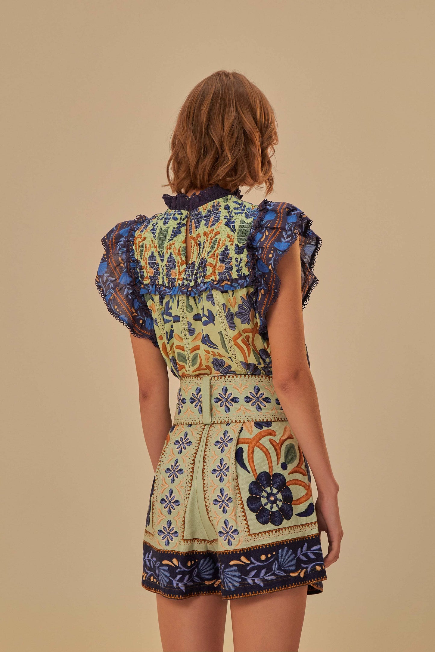 Short Vert Tapisserie Océan