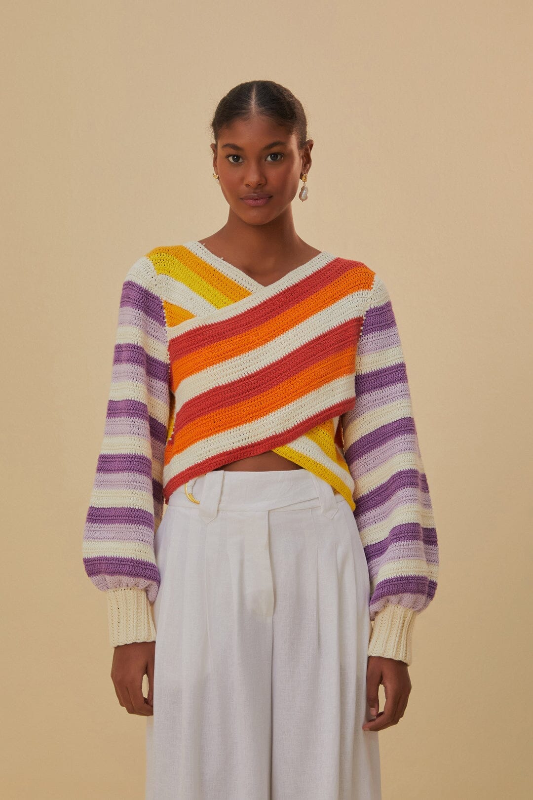 farm rio striped crochet dress Farm Rio Striped Crochet Midi Dress In Multicoloured - 60% Off