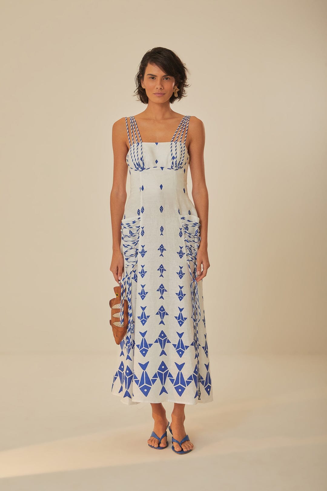Off-White Graphic Fishes Maxi Dress FARM Rio Off-White Graphic Fishes Maxi Dress FARM Rio