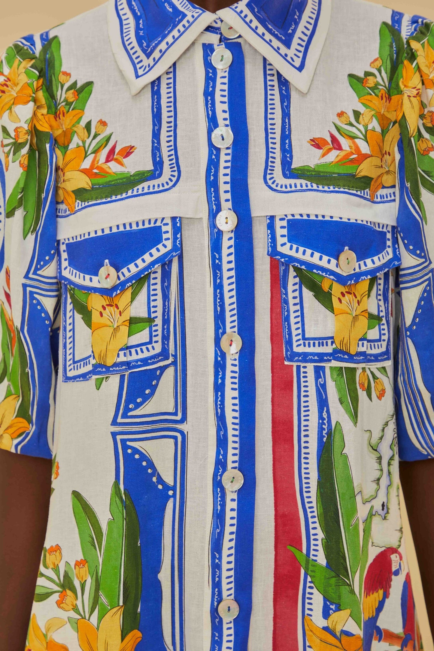 Off-White Tropical Destination Midi Dress