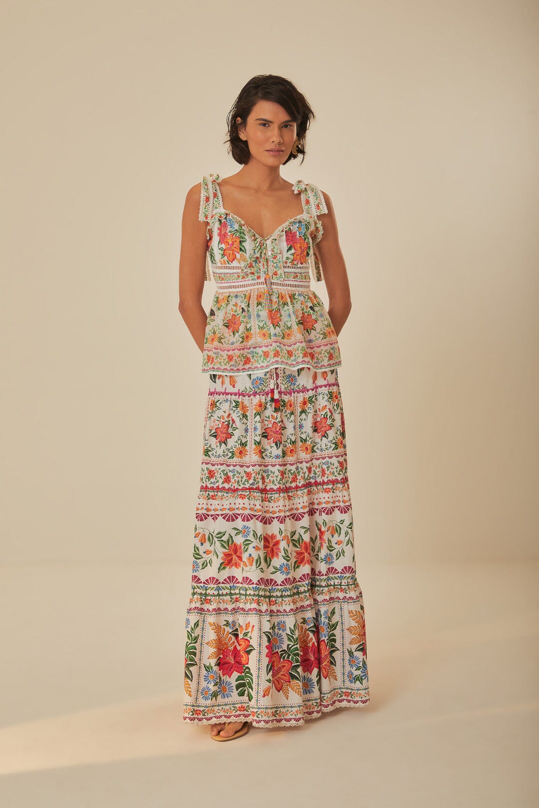 farm rio bloom maxi dress Off-White Bloom Garden Maxi Dress FARM Rio