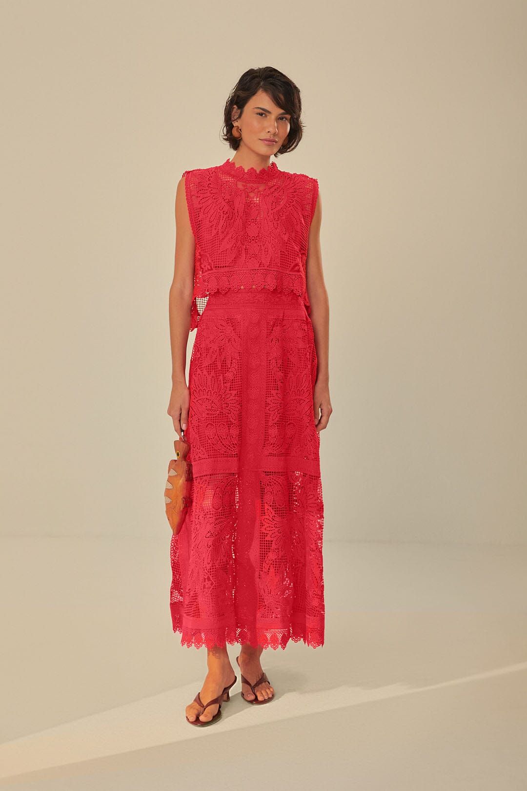 farm rio red cut out dress Farm Rio Women's Red Flower Mini Dress - Red