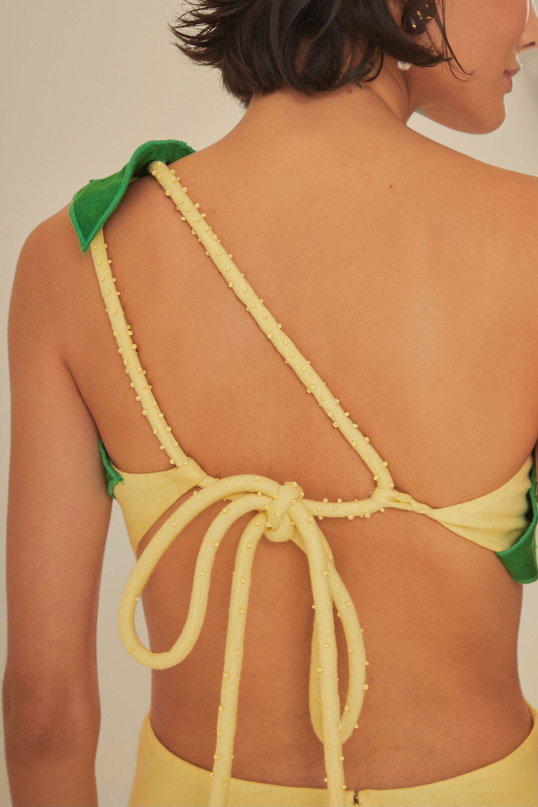 Robe midi à découpes de palmiers