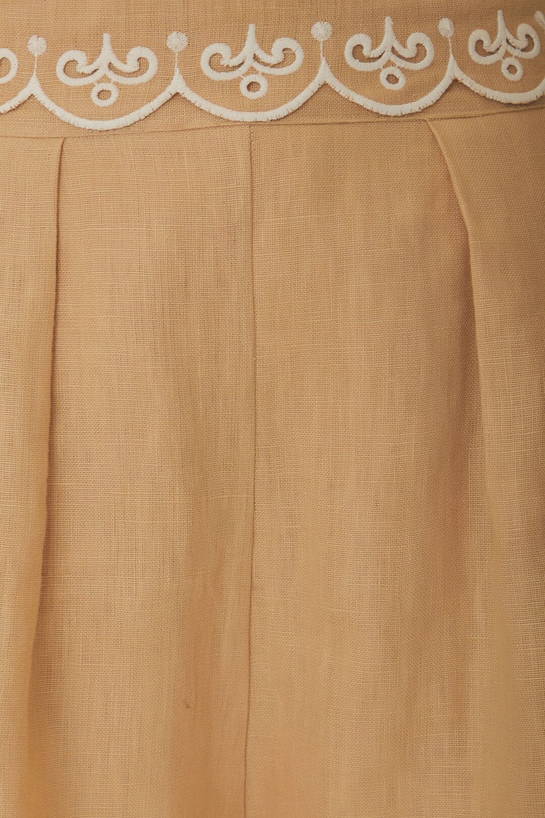 Khaki Embroidered Euroflax™ Premium Linen Shorts