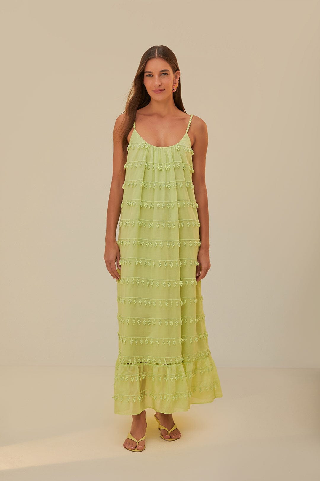 Green Trimmed Maxi Dress FARM Rio Green Trimmed Maxi Dress FARM Rio