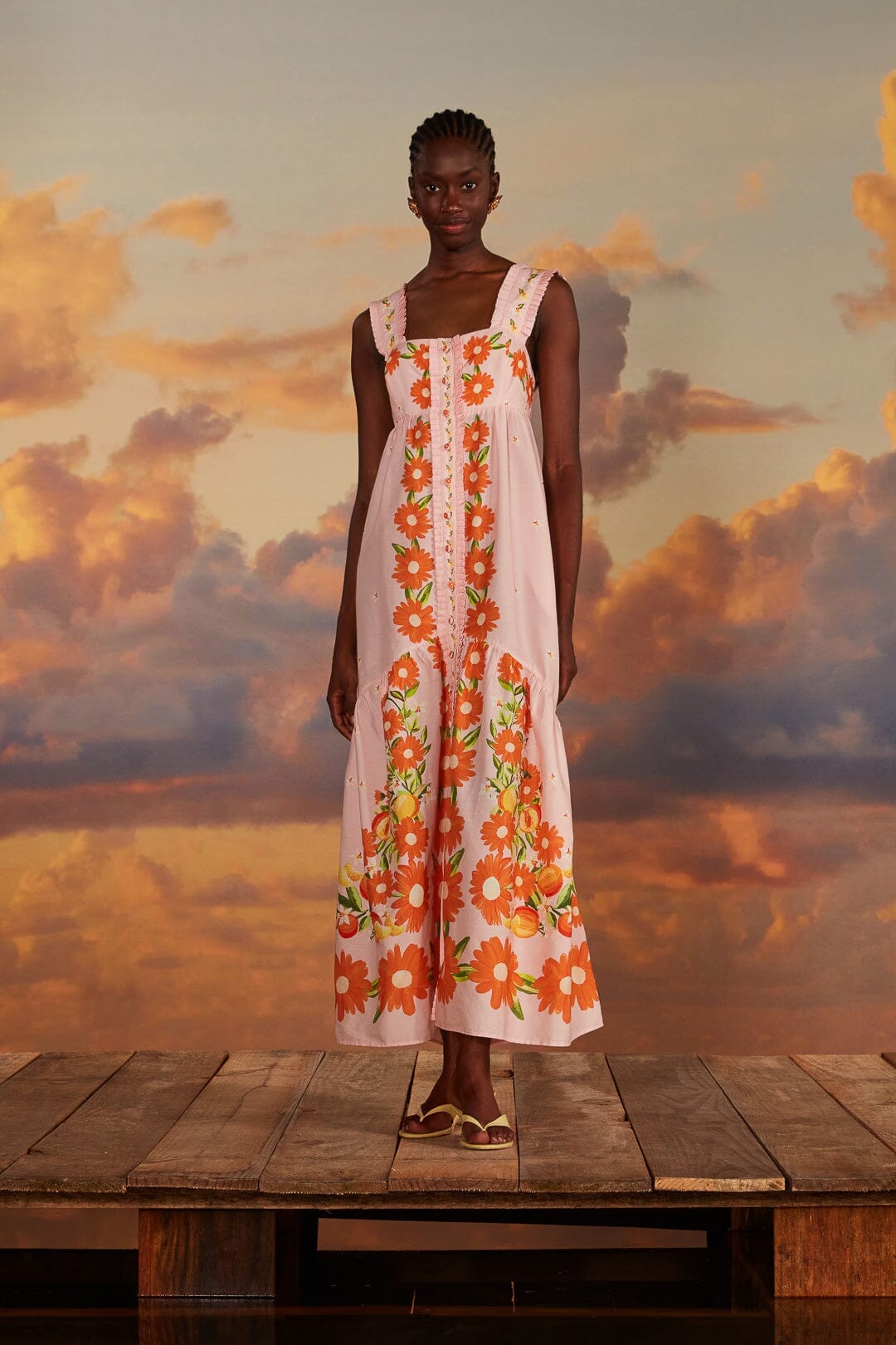 Pink Papaya Salad Maxi Dress FARM Rio Pink Papaya Salad Maxi Dress FARM Rio