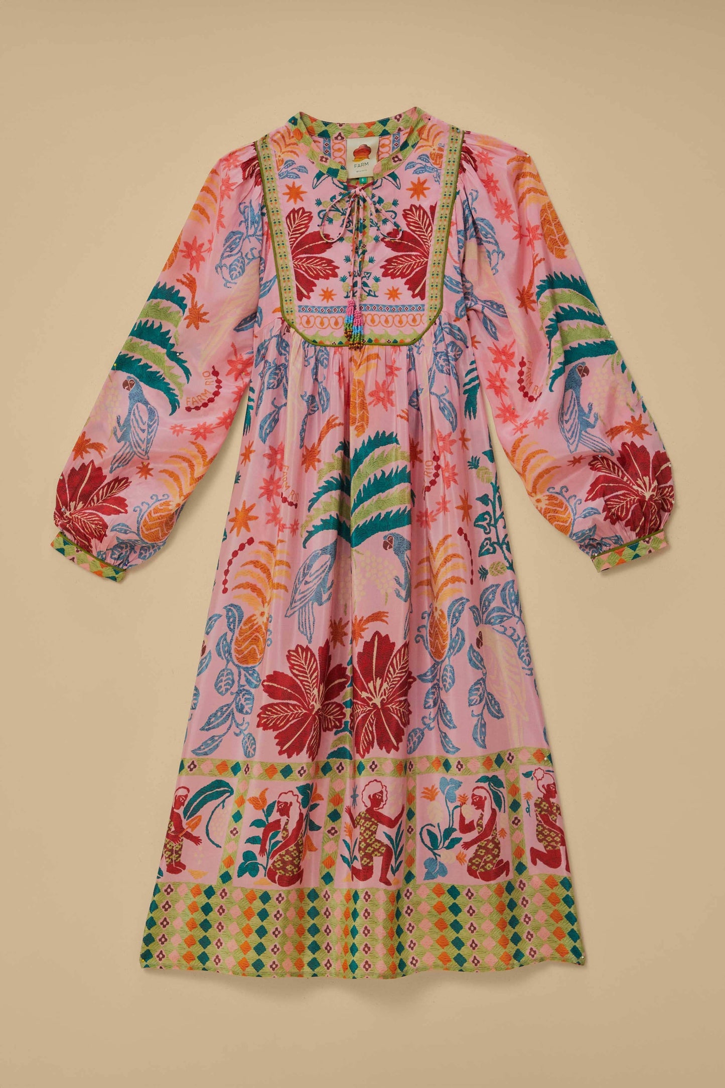 Pink Fruits Queen Scarf Midi Dress