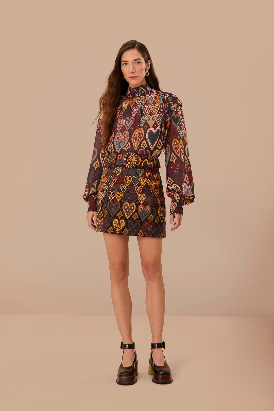 black hearts ikat mini dress Black Hearts Ikat Mini Dress FARM Rio