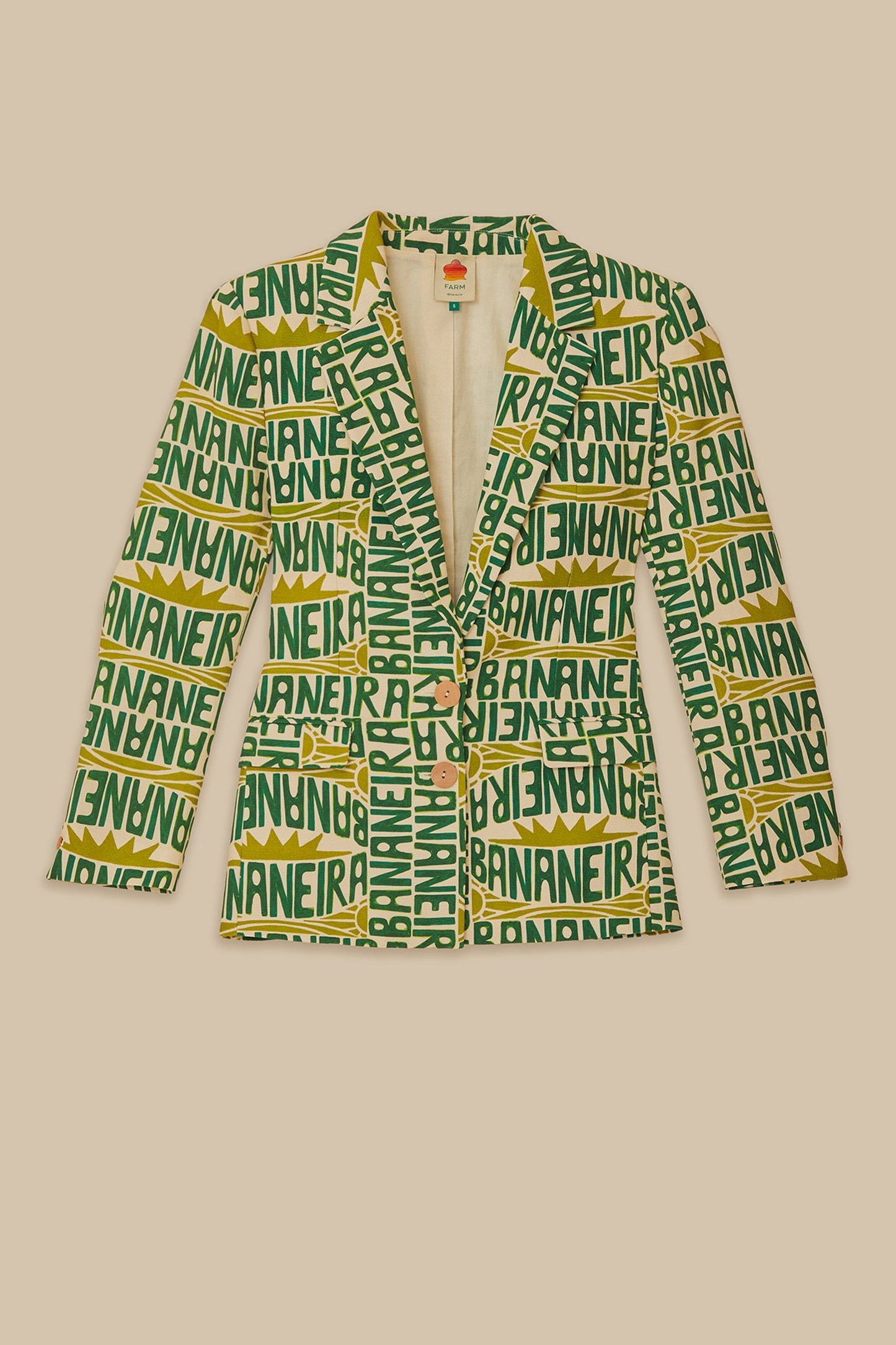 Blazer typographie banane blanc cassé