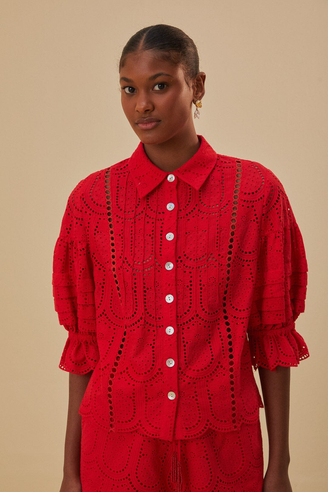 farm rio red eyelet dress Farm Rio Riviera Eyelet Maxi Dress
