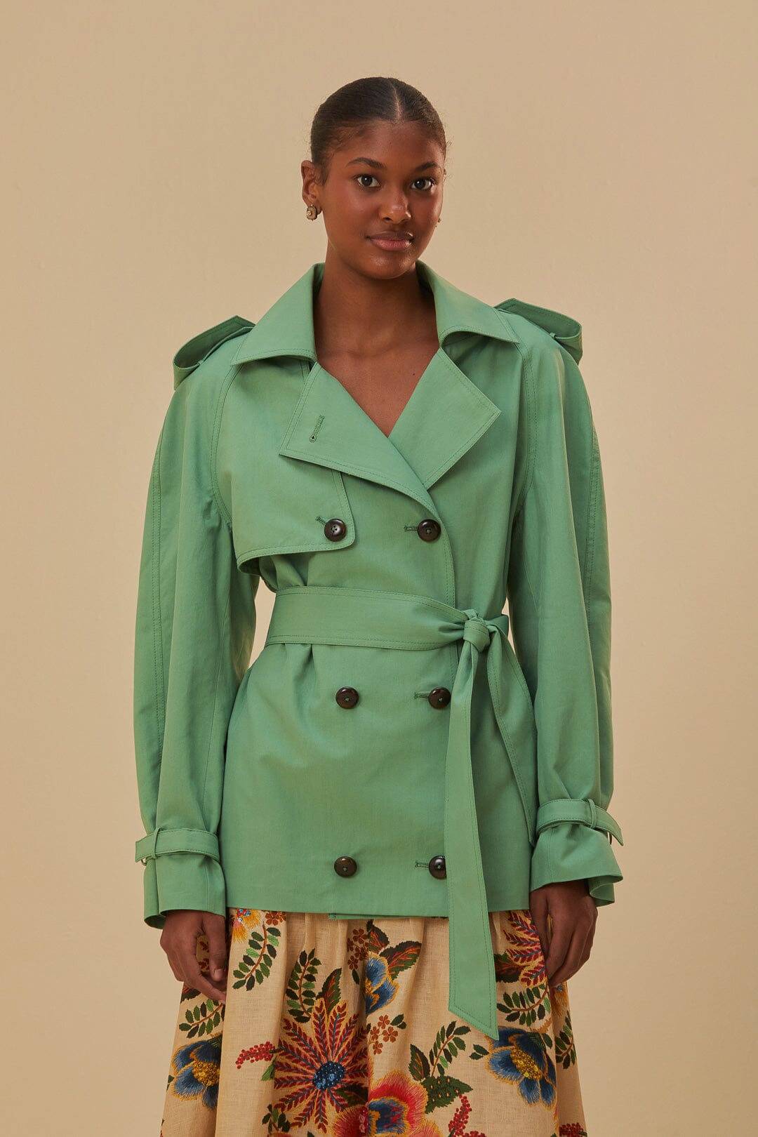 Green Short Trench Coat – FARM Rio