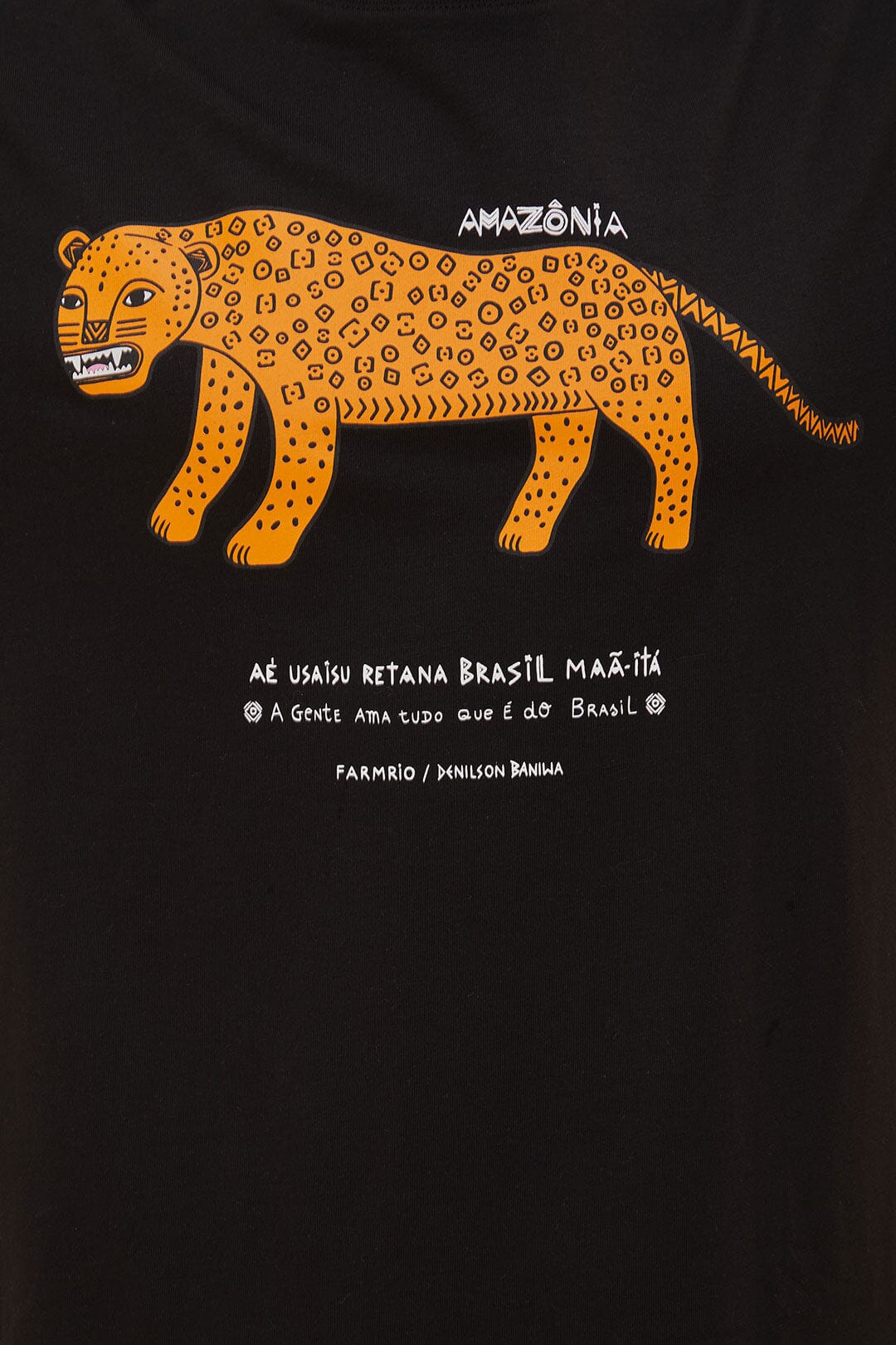 T-shirt décontracté en coton biologique Amazonia noir