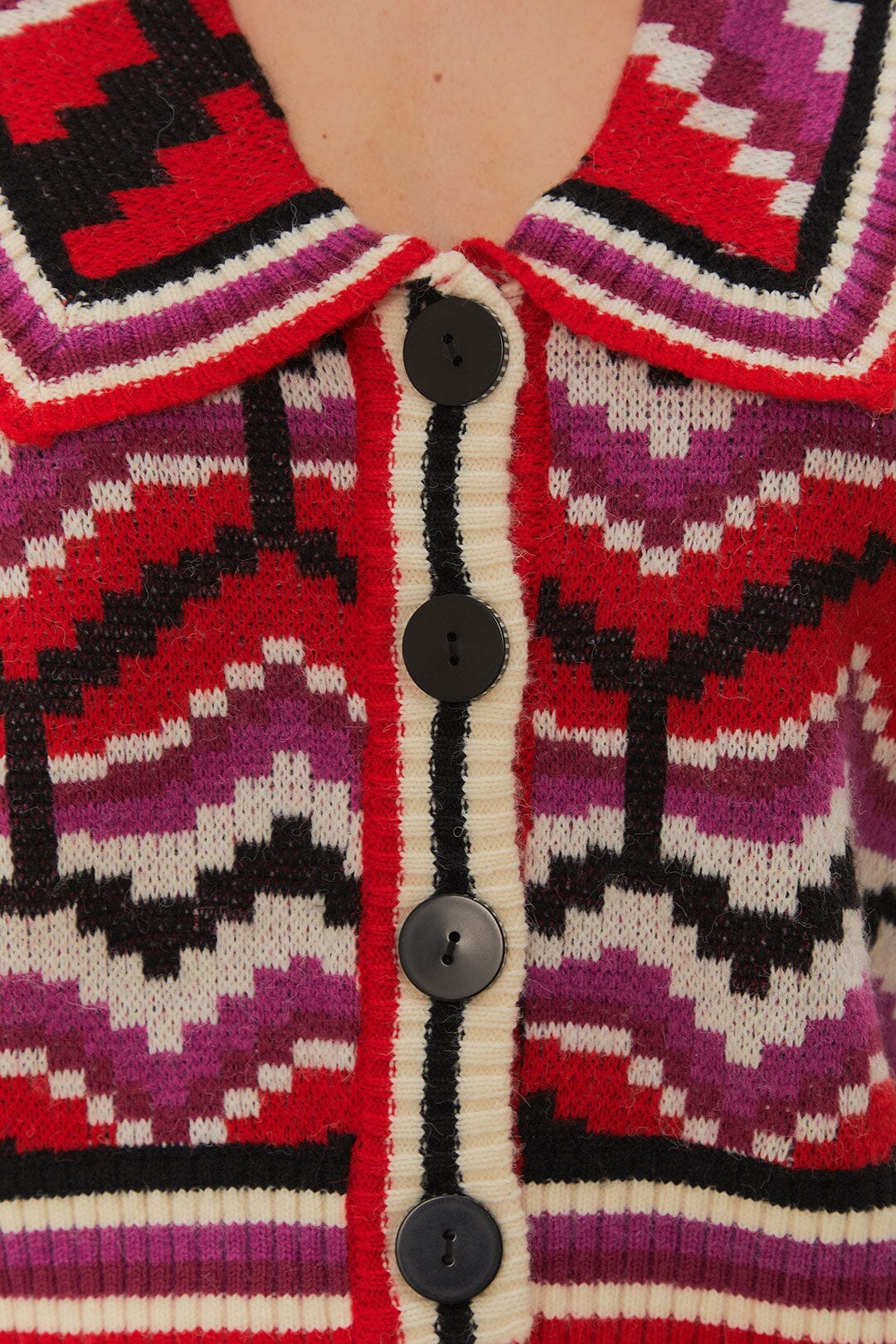 Cardigan en tricot à cœur ombré multicolore