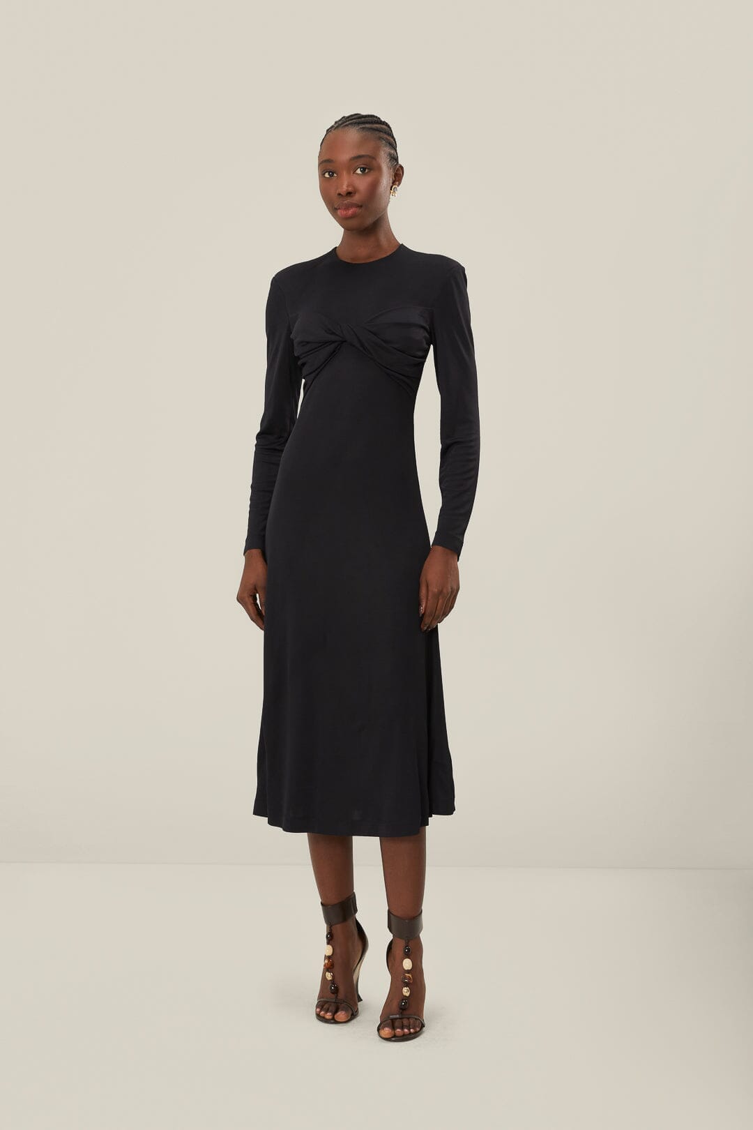 cup midi dress Black Twisted Cup Midi Dress FARM Rio