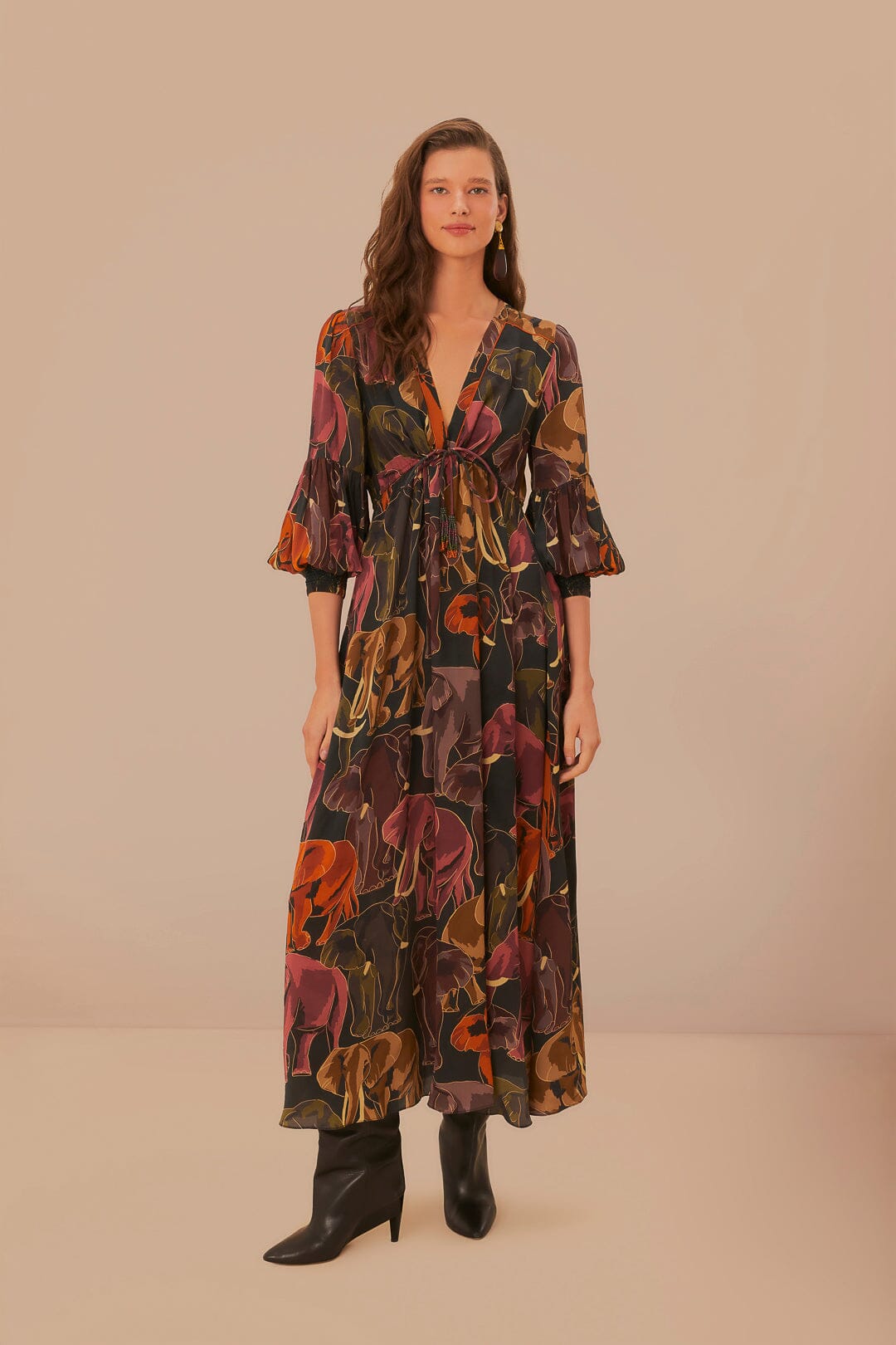 Green Elephants Maxi Dress FARM Rio Green Elephants Maxi Dress FARM Rio