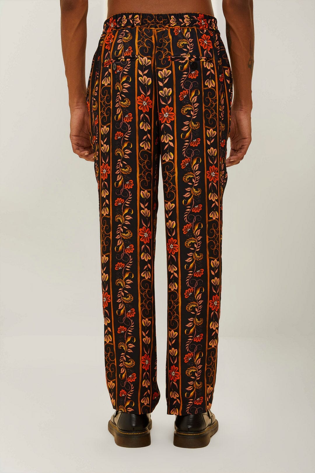 Pantalon en viscose LENZING™ ECOVERO™ à rayures jungle marron