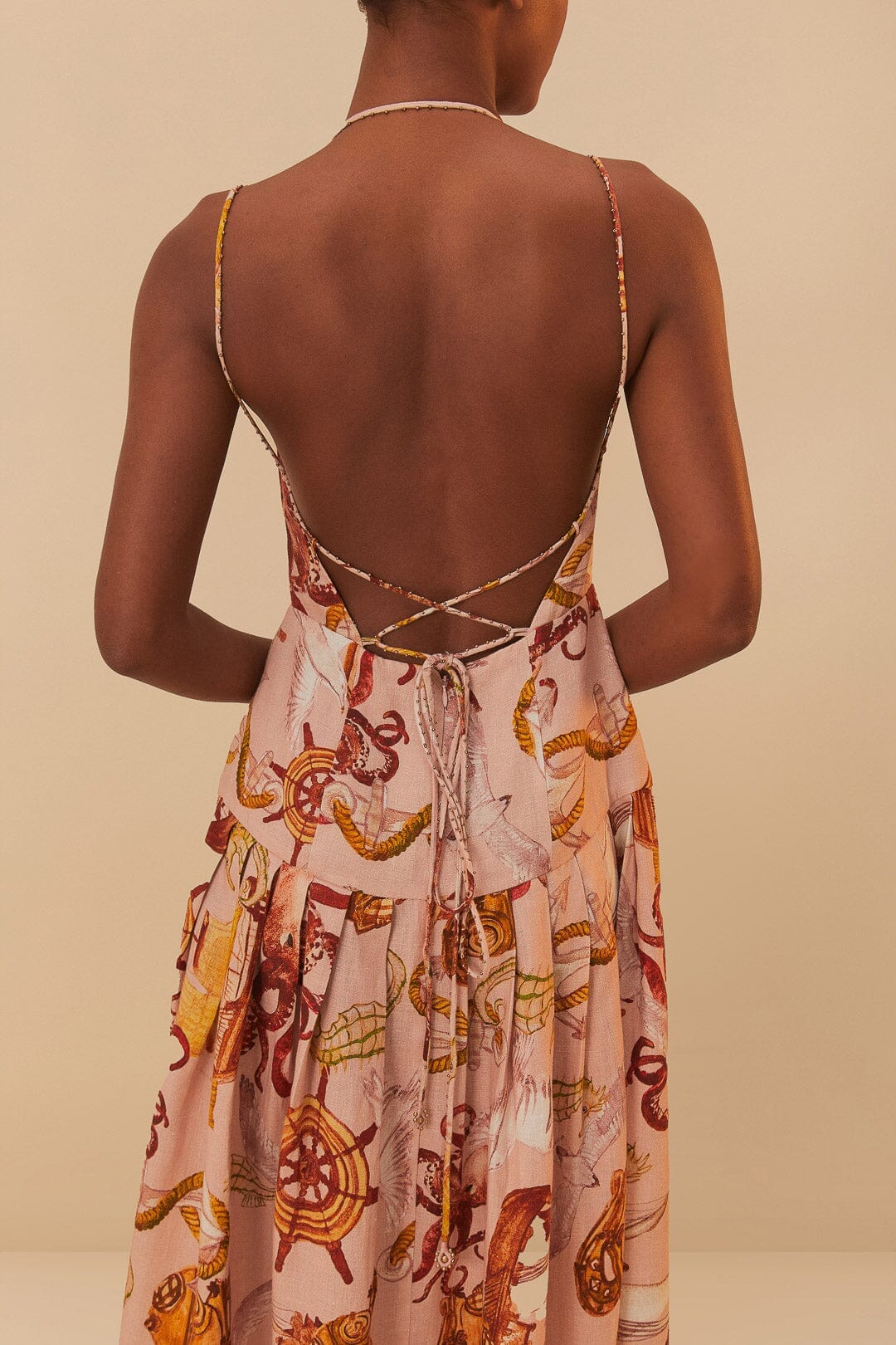 Pink Nautical Wonder LENZING™ ECOVERO™ Euroflax™ Maxi Dress