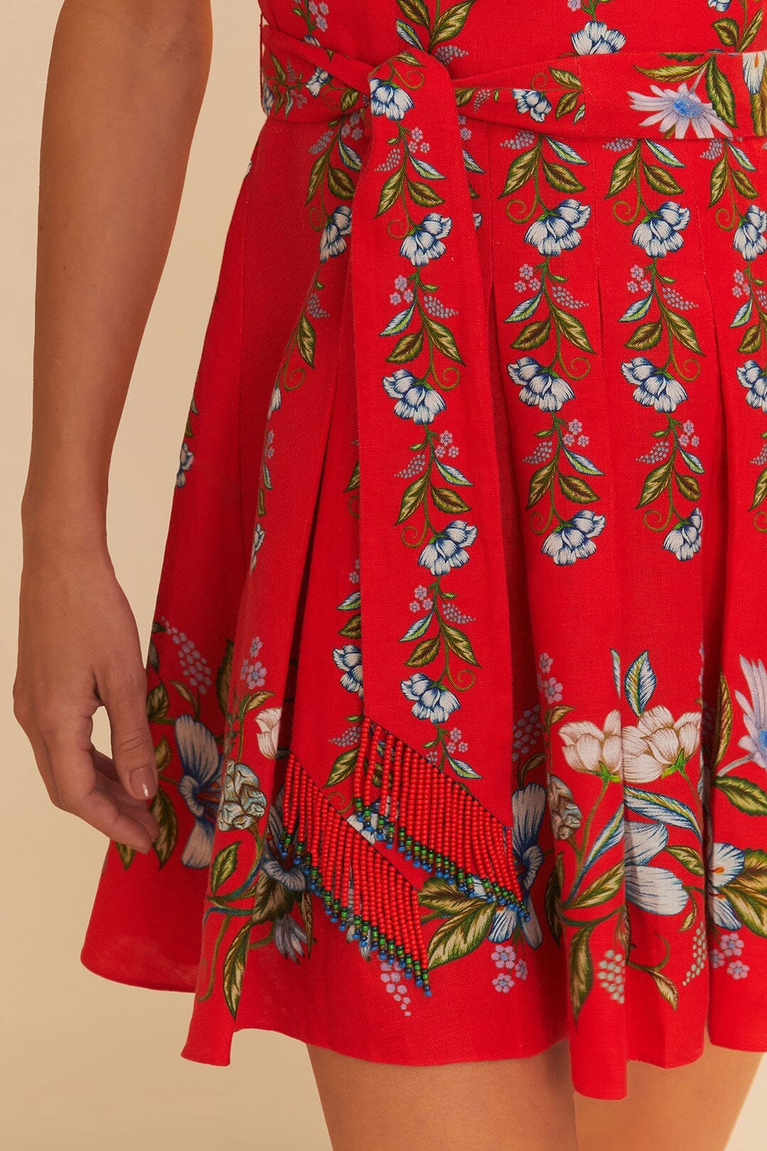 Red Sweet Bloom Bouquet LENZING™ ECOVERO™ Euroflax™ Mini Dress