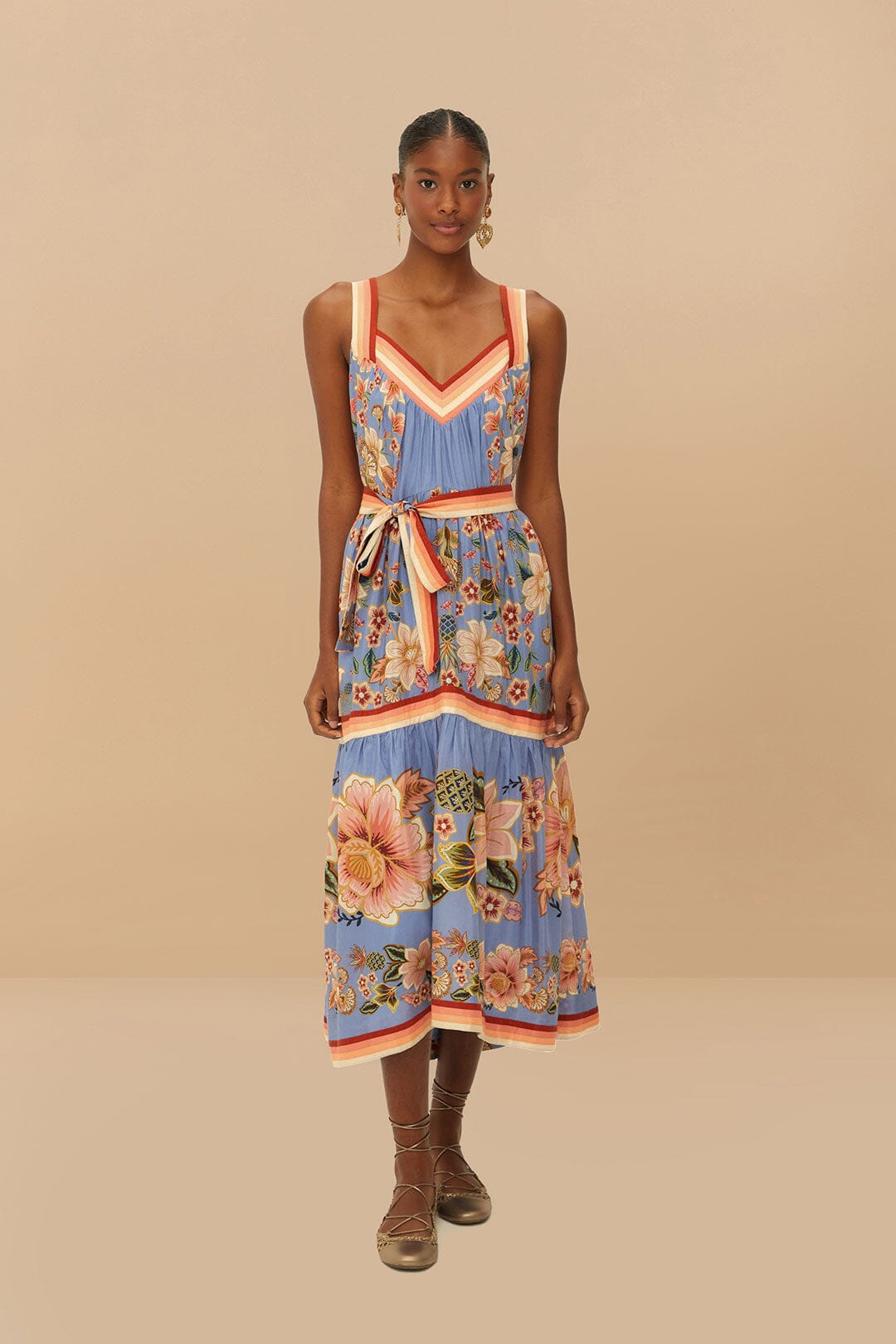 Blue Superbloom Tapestry Maxi Dress FARM Rio Blue Superbloom Tapestry Maxi Dress FARM Rio
