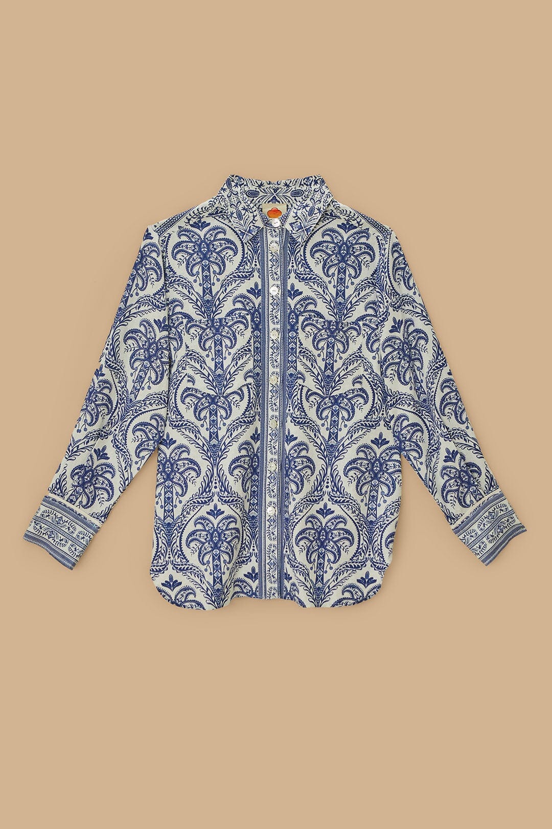 Chemise de pyjama blanc cassé Cameo tropical LENZING™ ECOVERO™ Euroflax™