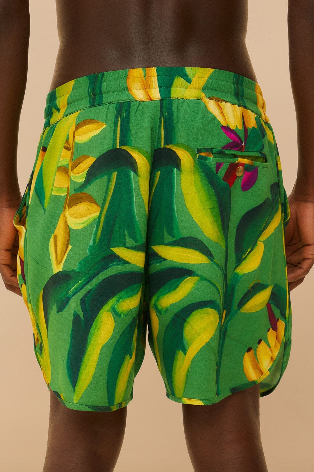 Short en viscose LENZING™ ECOVERO™ Aquarela Green Banana