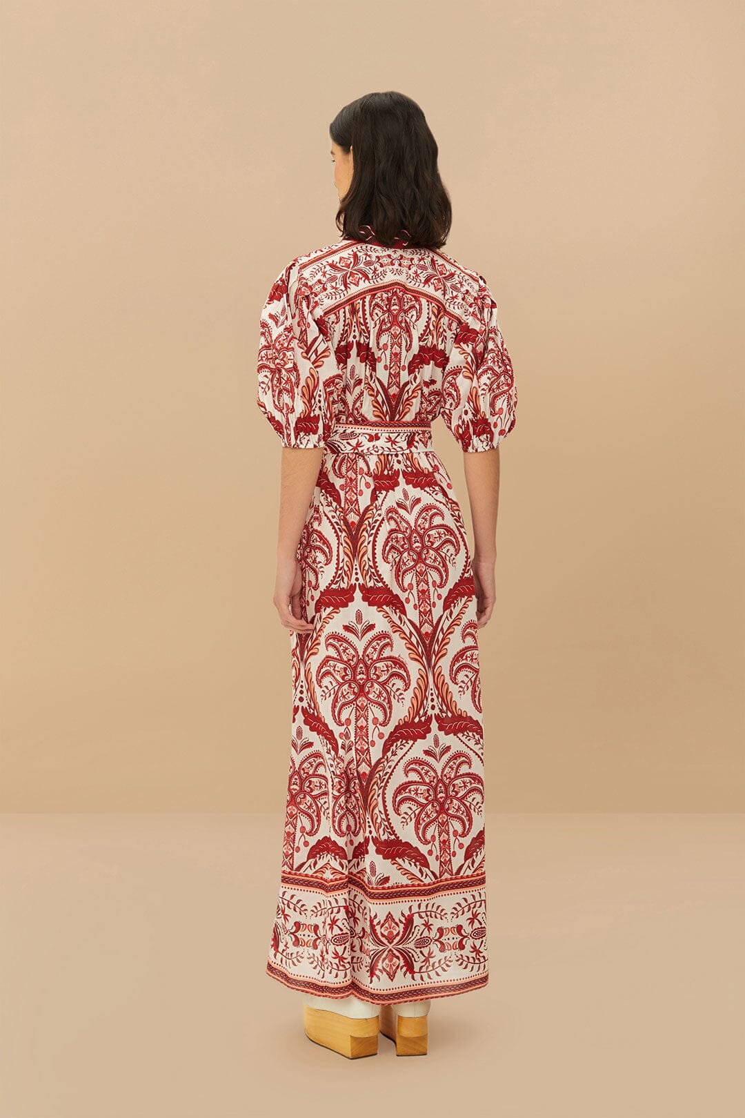 Off-White Tropical Cameo Belted Maxi Dress