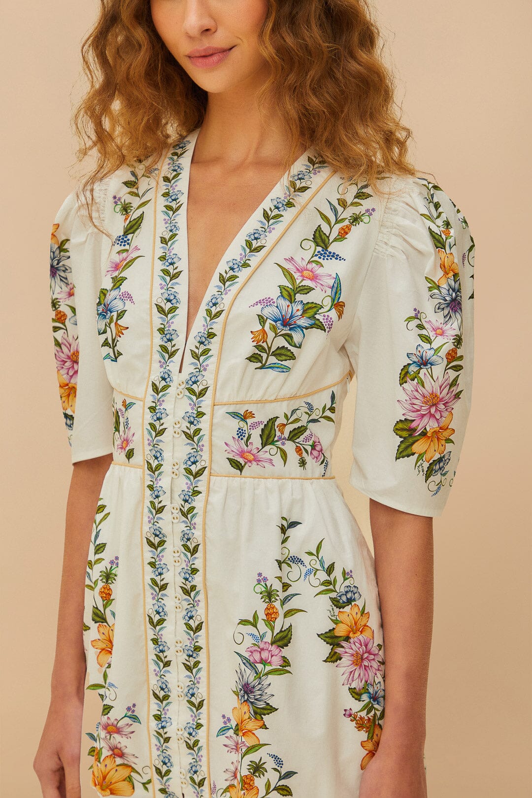 Robe courte en coton biologique Off-White Sweet Bloom Dreamscape