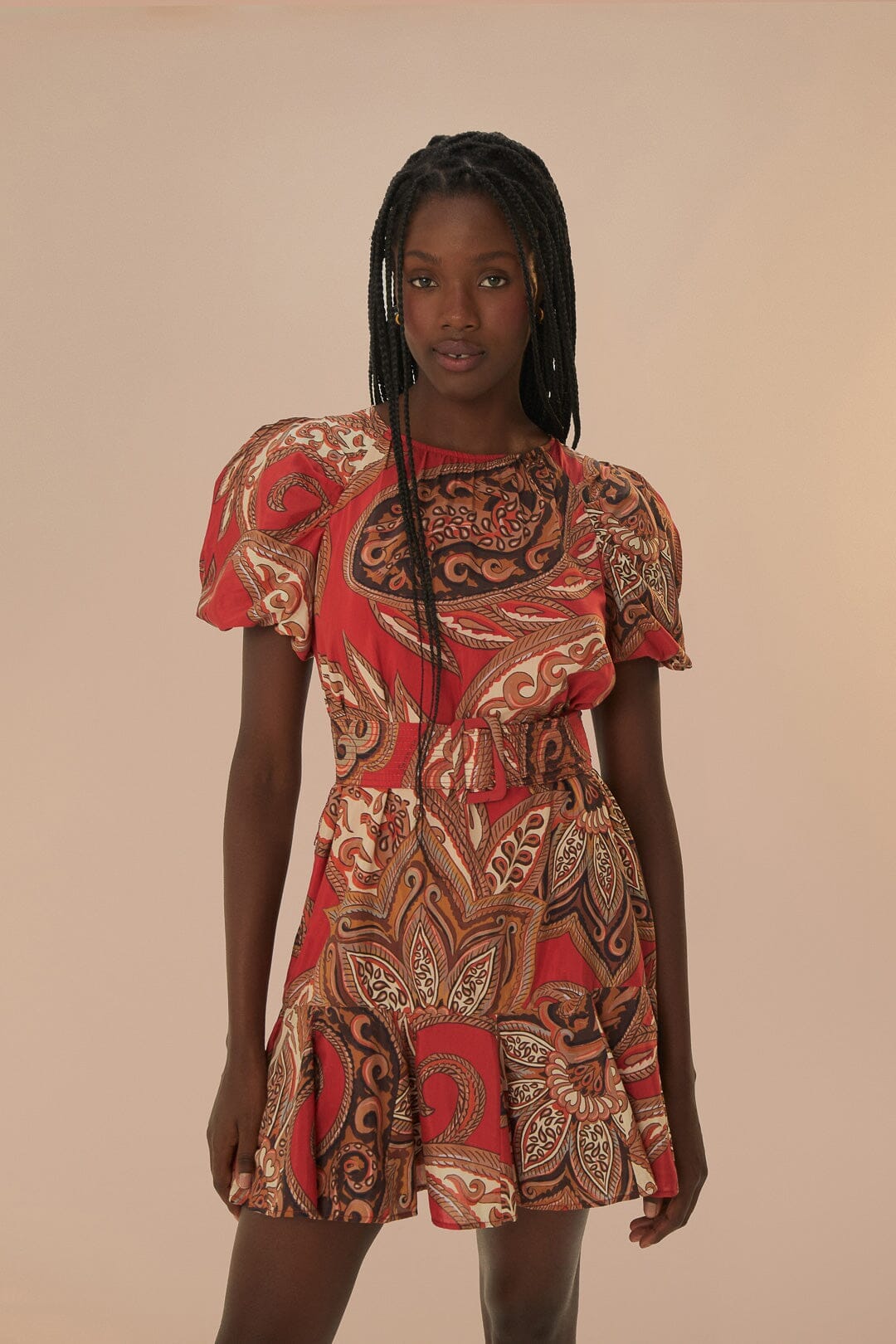 Leopard Paisley Burgundy Mini Dress – FARM Rio