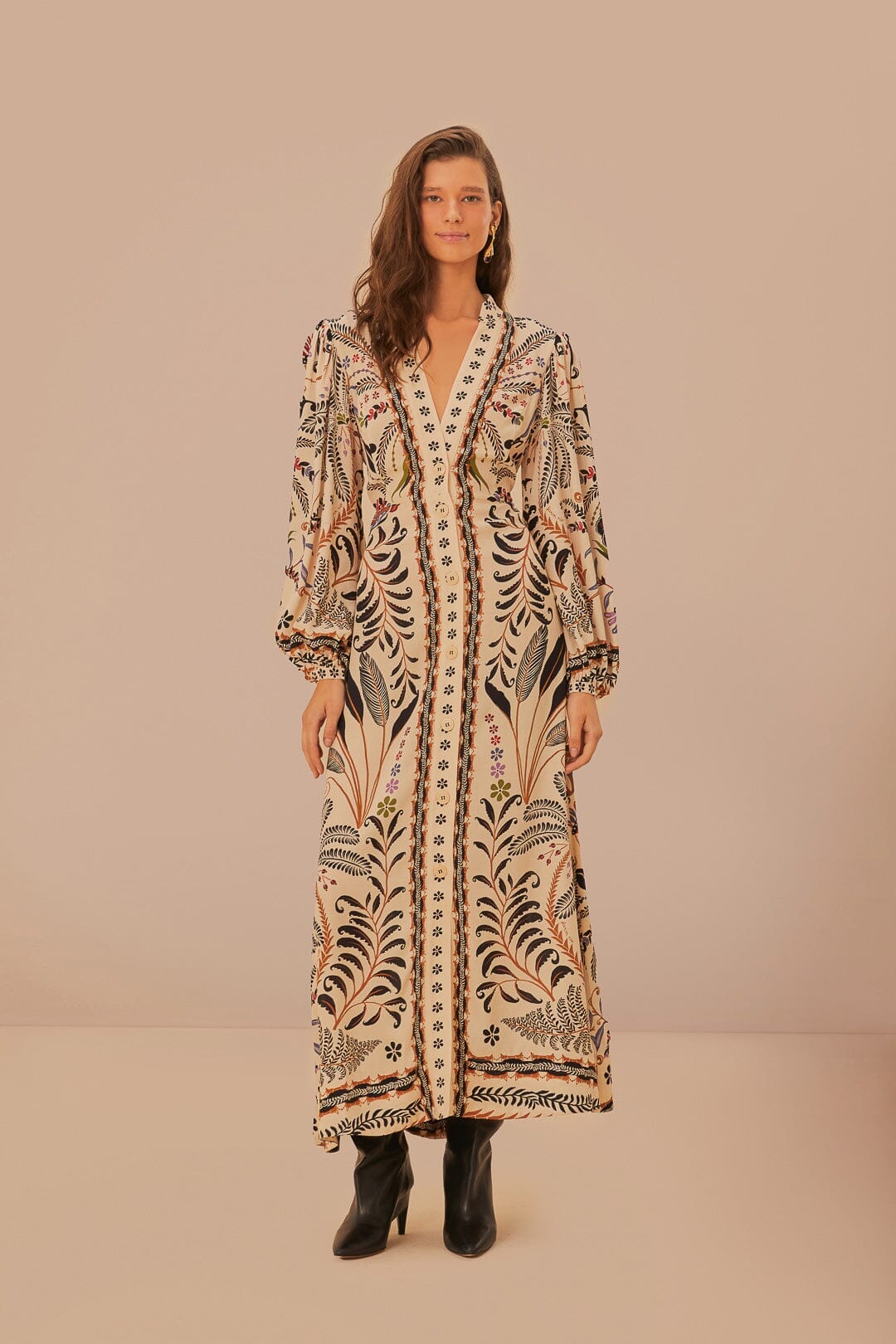 farm rio sand classic nature maxi dress Farm Rio Sand Classic Nature Maxi Dress