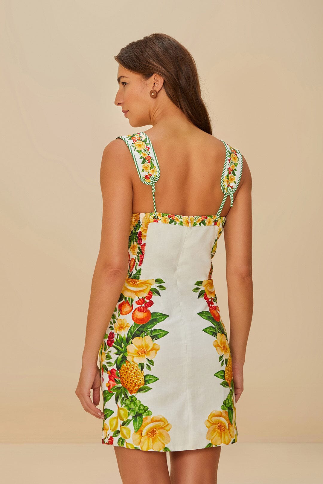 Off-White Picnic Flowers LENZING™ ECOVERO™ Euroflax™ Mini Dress