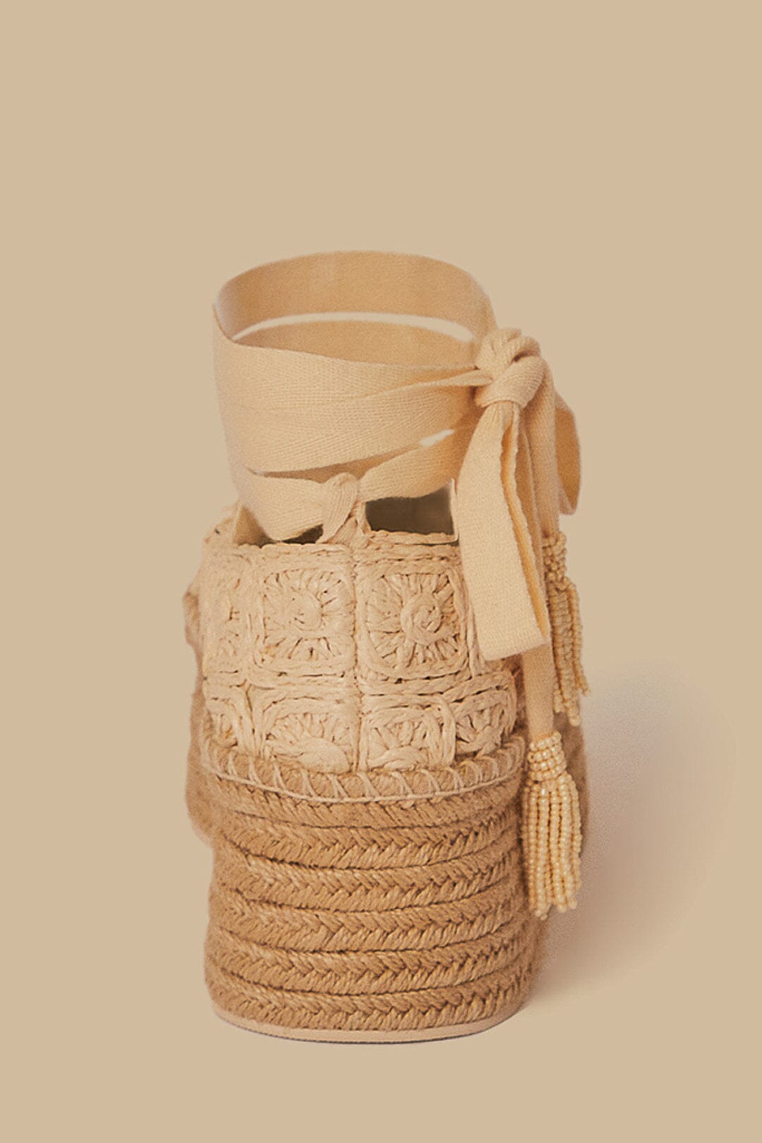 Sandale espadrille à plateforme naturelle