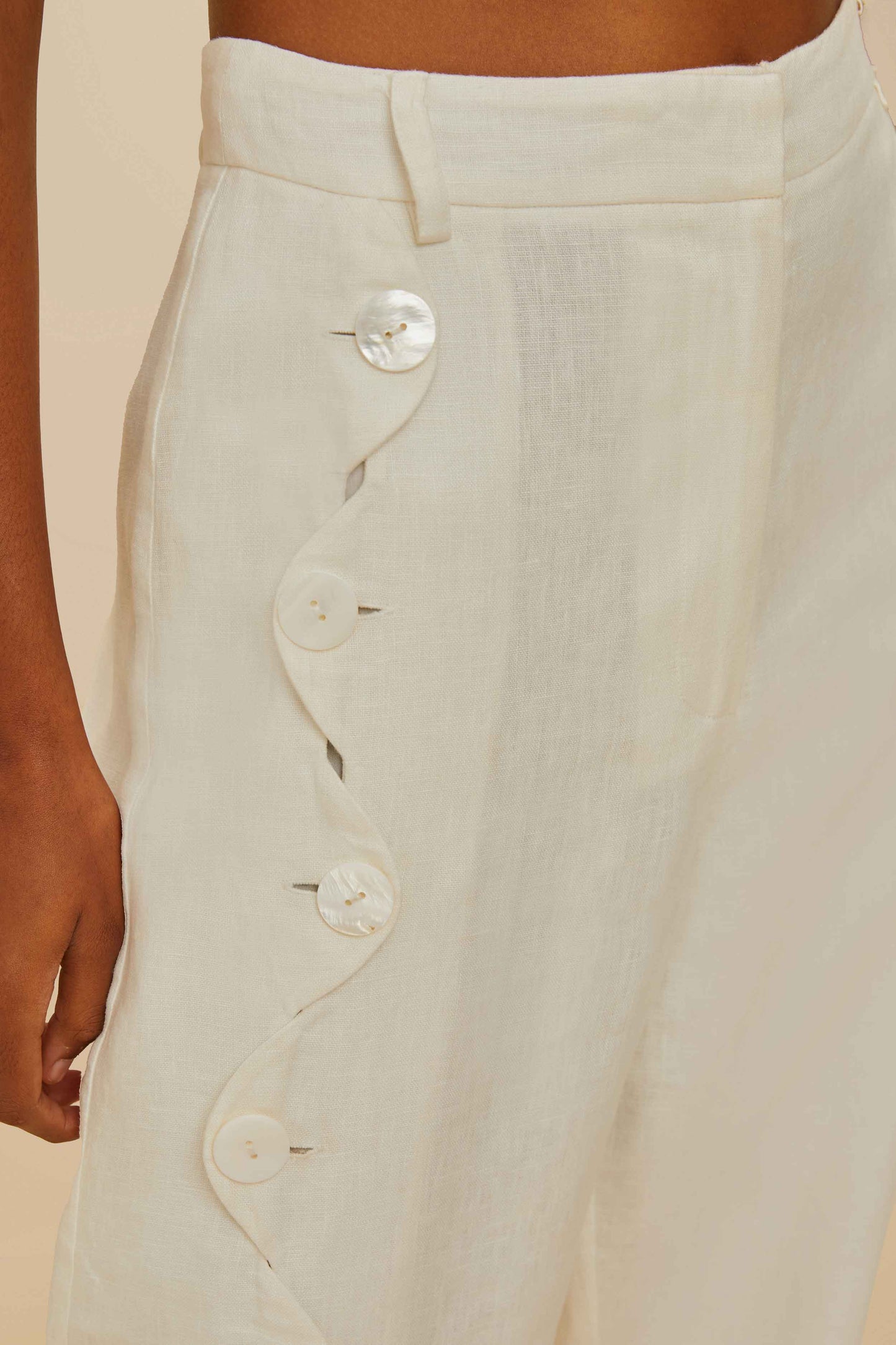 Off-White High Waisted Euroflax™ Premium Linen Pants