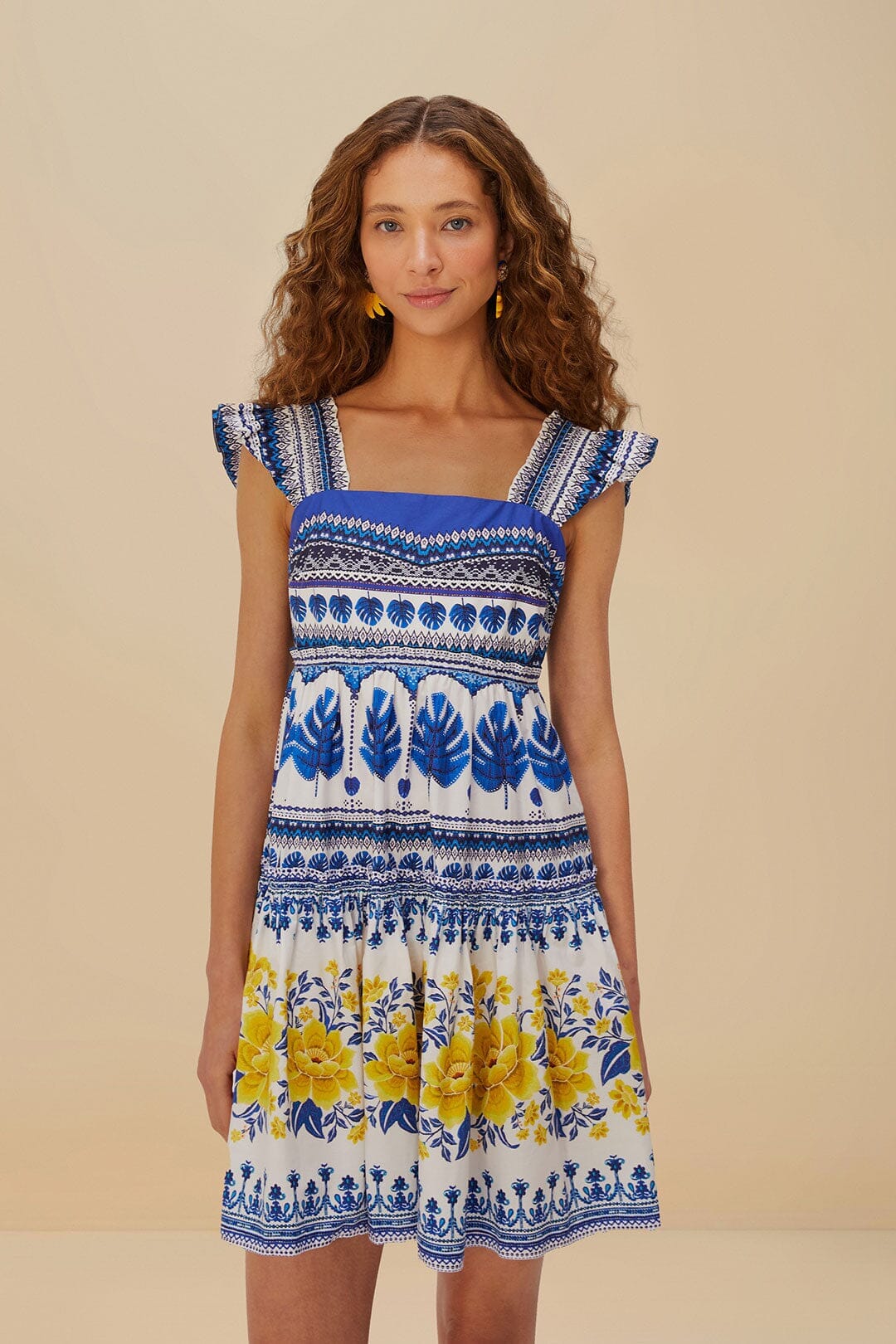 Off-White Zuli Organic Cotton Mini Dress FARM Rio Off-White Zuli Organic Cotton Mini Dress FARM Rio