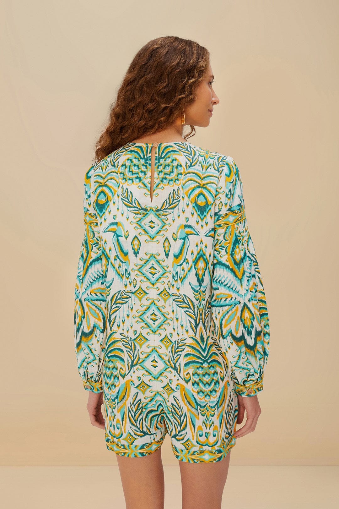 COMBINAISON TAPISSERIE TROPICALE BLANC CASSÉ