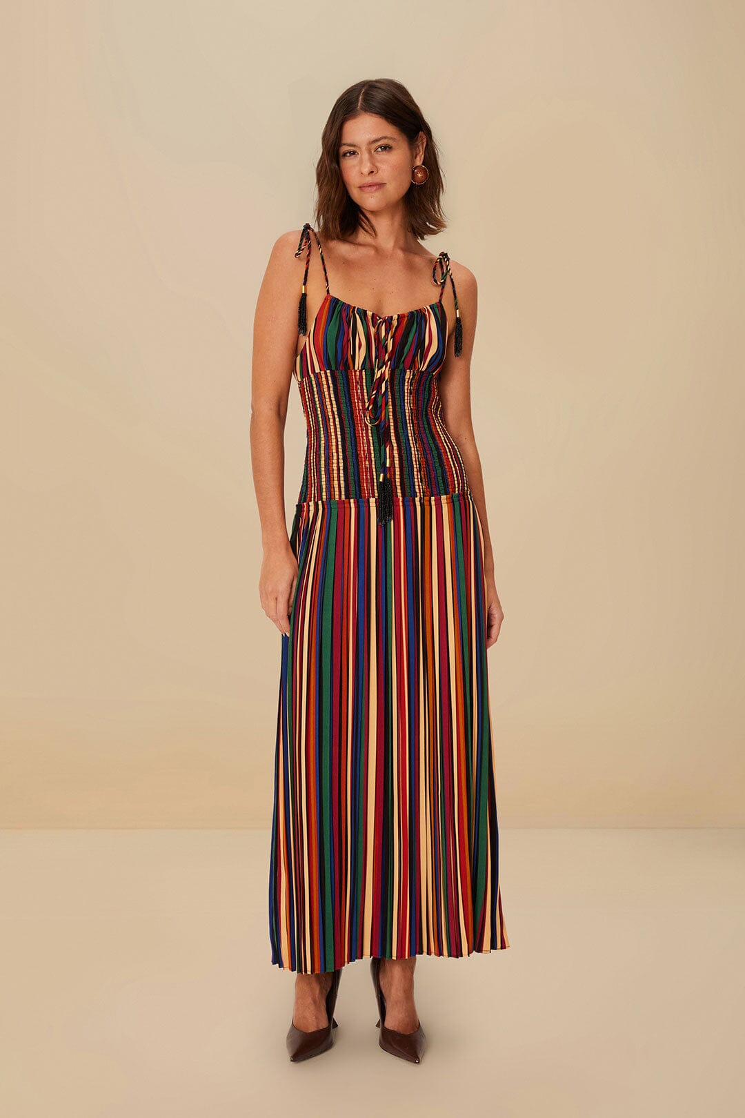 colorful striped midi dress Multicolor Pipa Stripes Midi Dress – FARM Rio