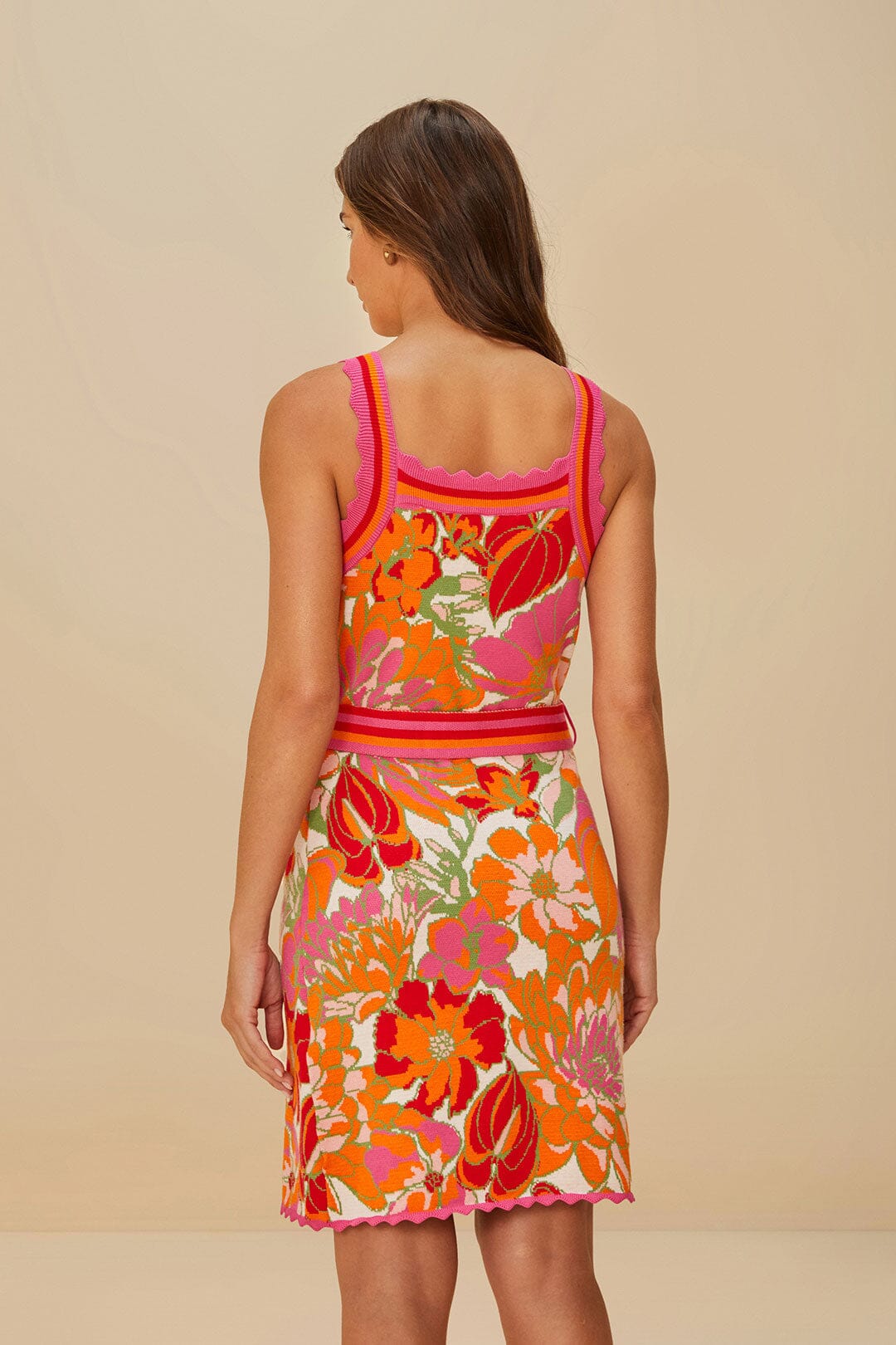 Robe portefeuille en tricot beige Spring Affair