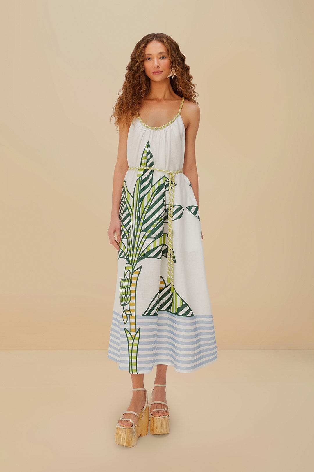 Off-White Banana Tree Euroflax™ Premium Linen Maxi Dress – FARM Rio