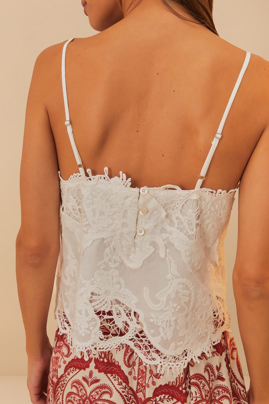Off-White Sleeveless Lace Top