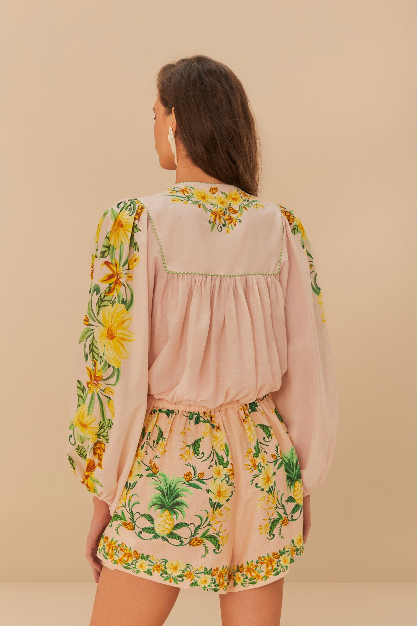 Short Pink Botanical Beauty en LENZING™ ECOVERO™ Euroflax™