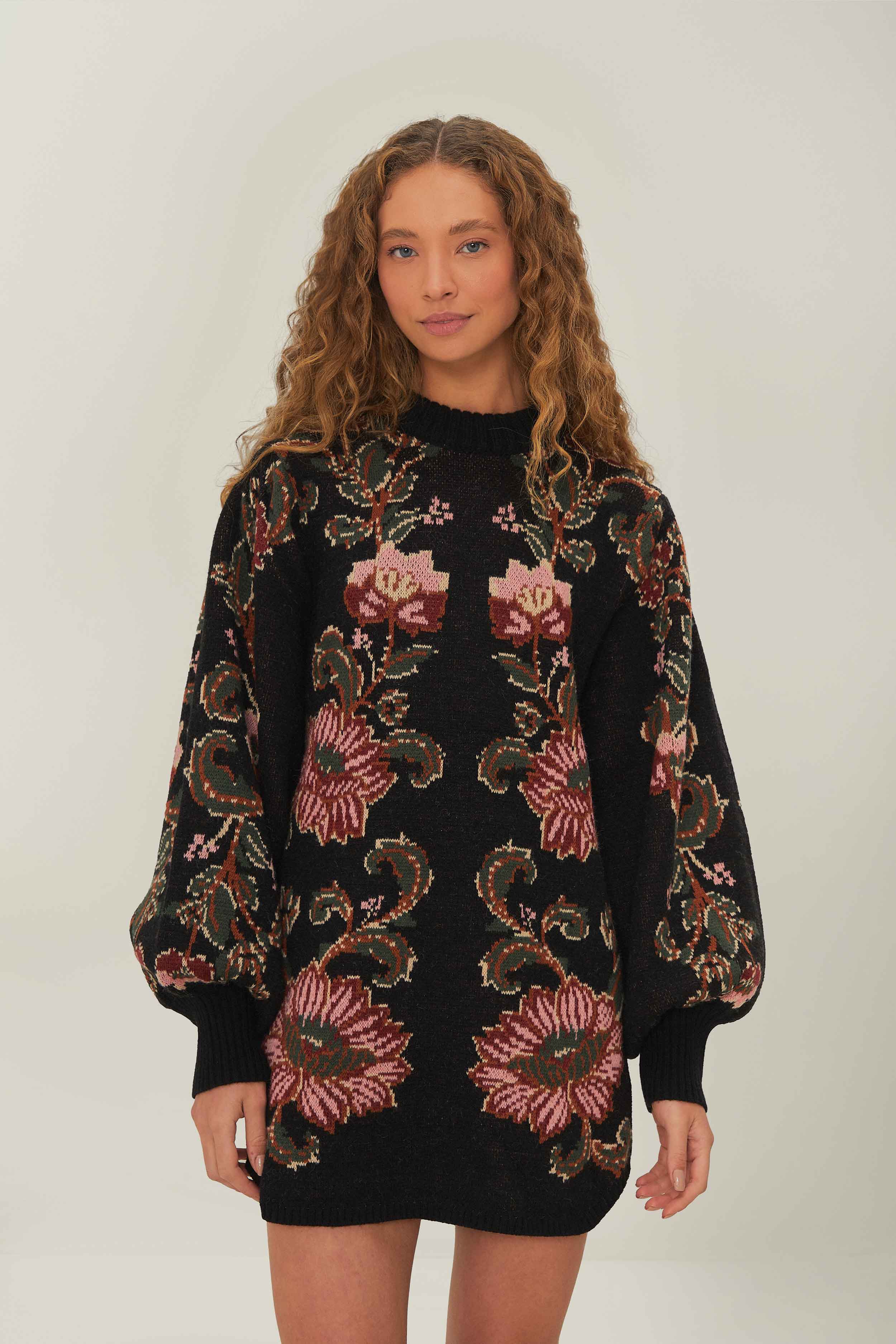 Black Ravenala Knit Mini Dress – FARM Rio Black Ravenala Knit Mini Dress – FARM Rio