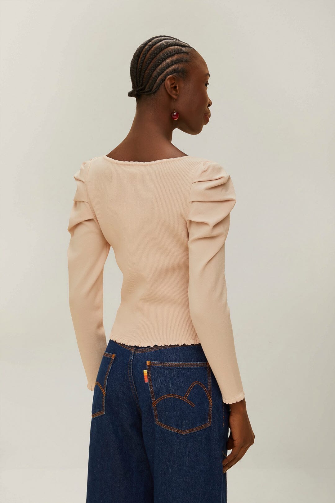 Haut corset en tricot blanc cassé